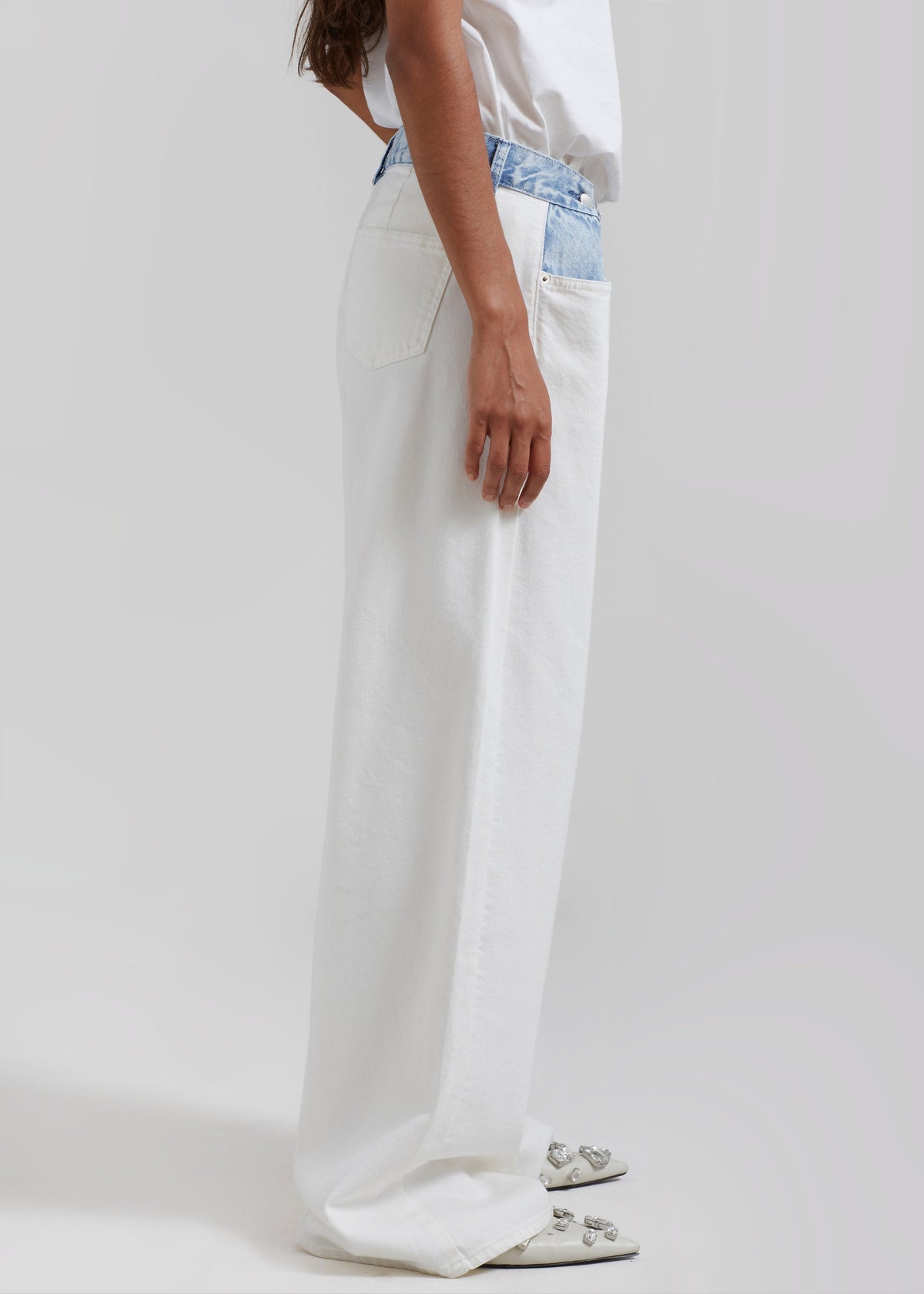 Hayla Contrast Denim Pants - Off White/Blue – view 6 of 11