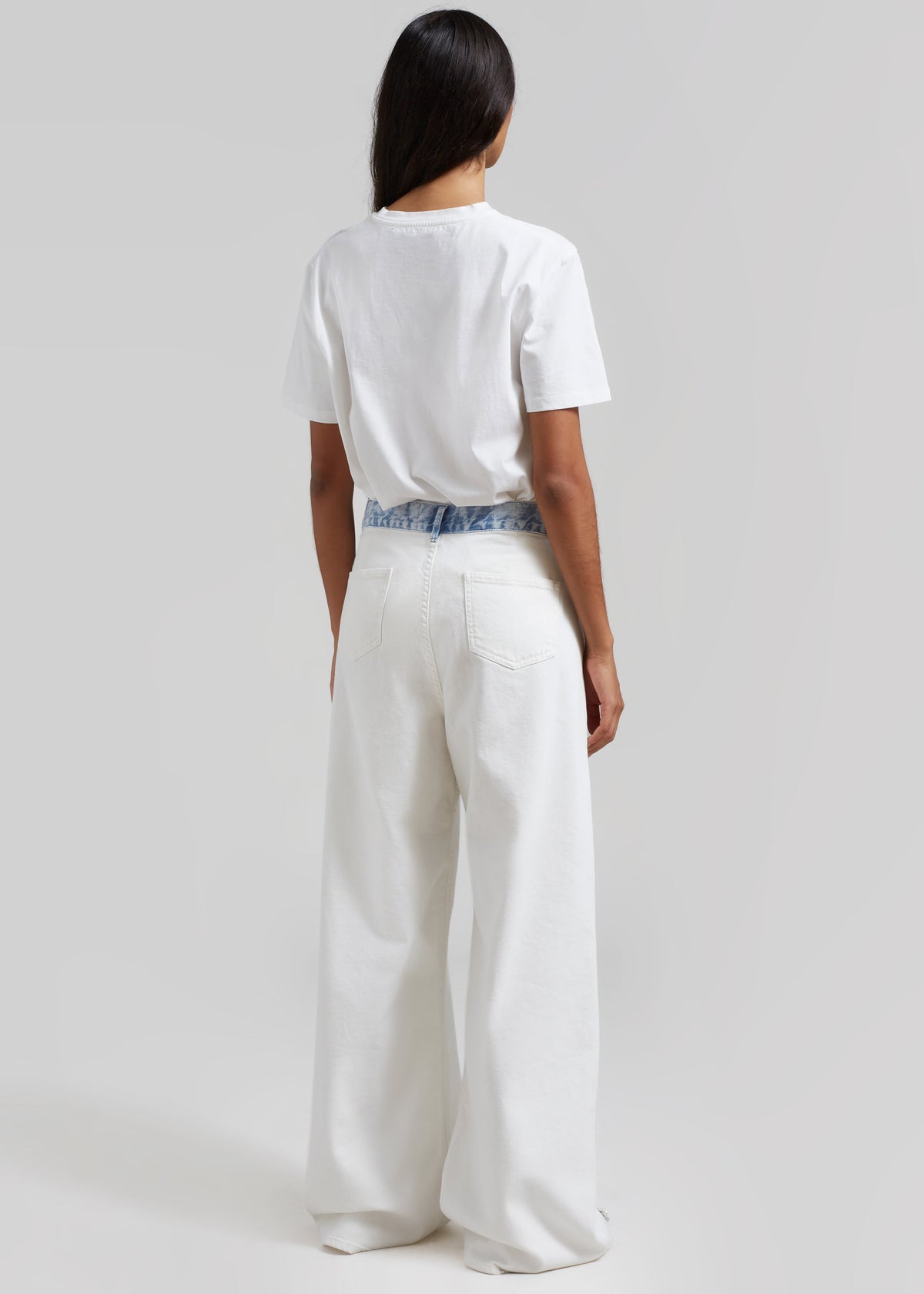 Hayla Contrast Denim Pants - Off White/Blue – view 10 of 11