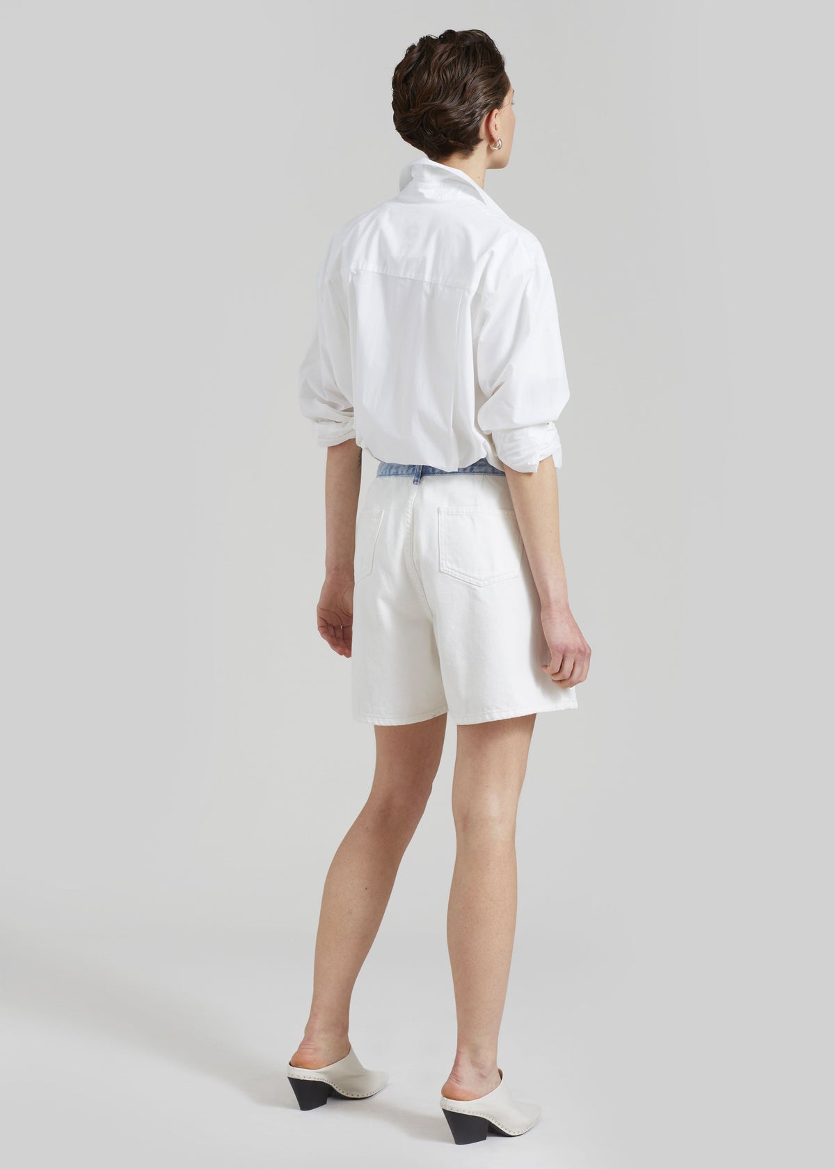 Hayla Contrast Denim Shorts - Off White/Blue – view 10 of 11