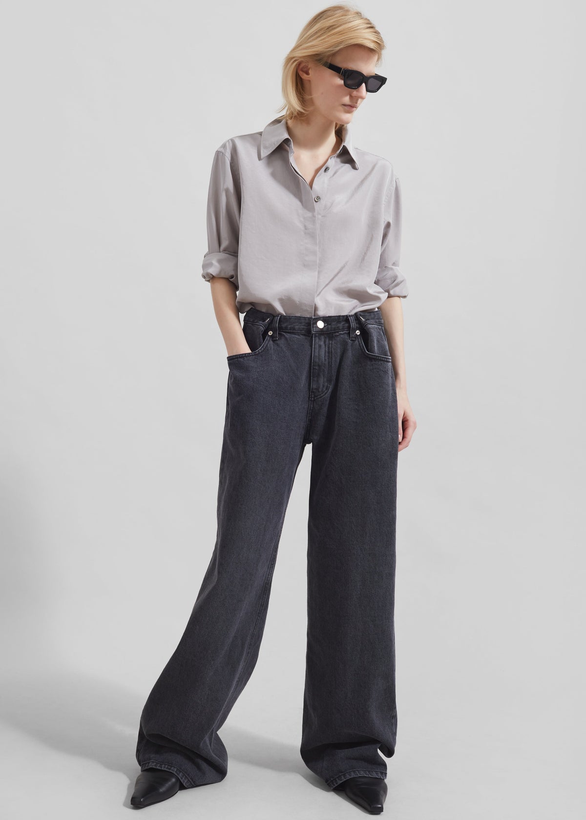 Hayla Denim Pants - Grey Wash – view 1 of 8