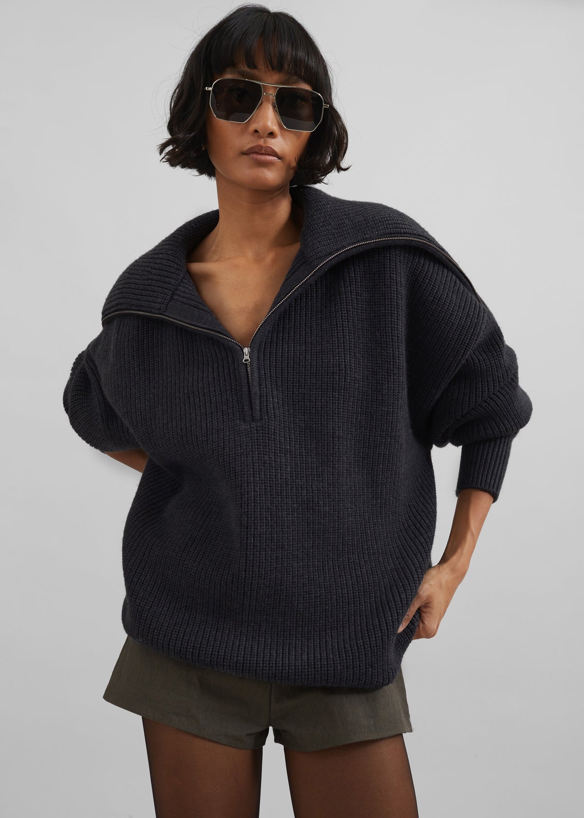 Hazel Oversized Wool Jumper - Dark Grey – view 6 of 17