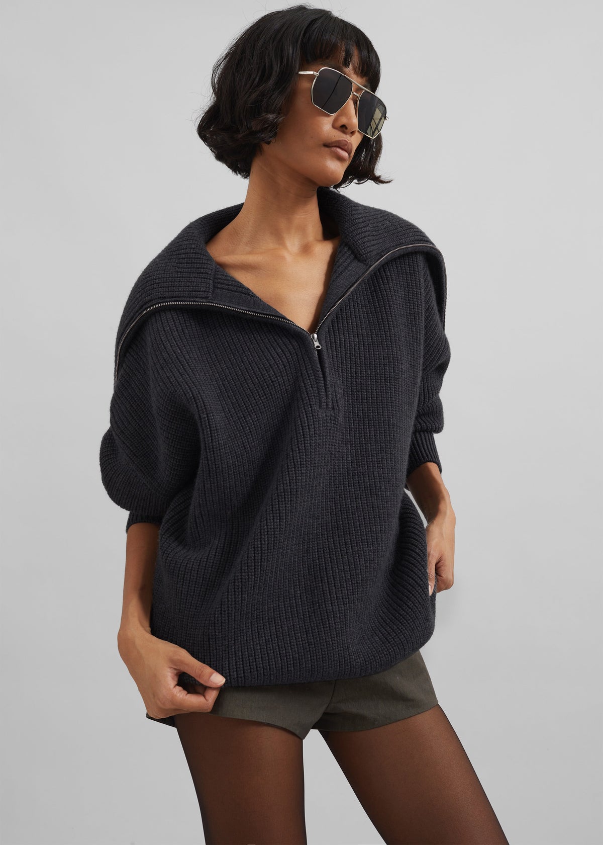 Hazel Oversized Wool Jumper - Dark Grey – view 1 of 17