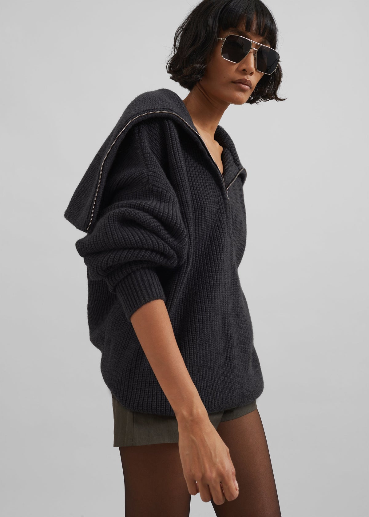 Hazel Oversized Wool Jumper - Dark Grey – view 4 of 17