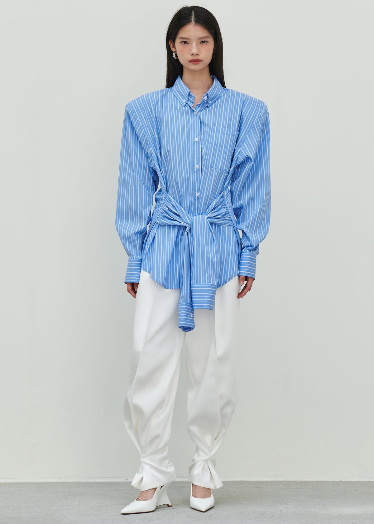 Heaton Double-Sleeve Padded Shirt - Blue/White Stripe – view 8 of 10