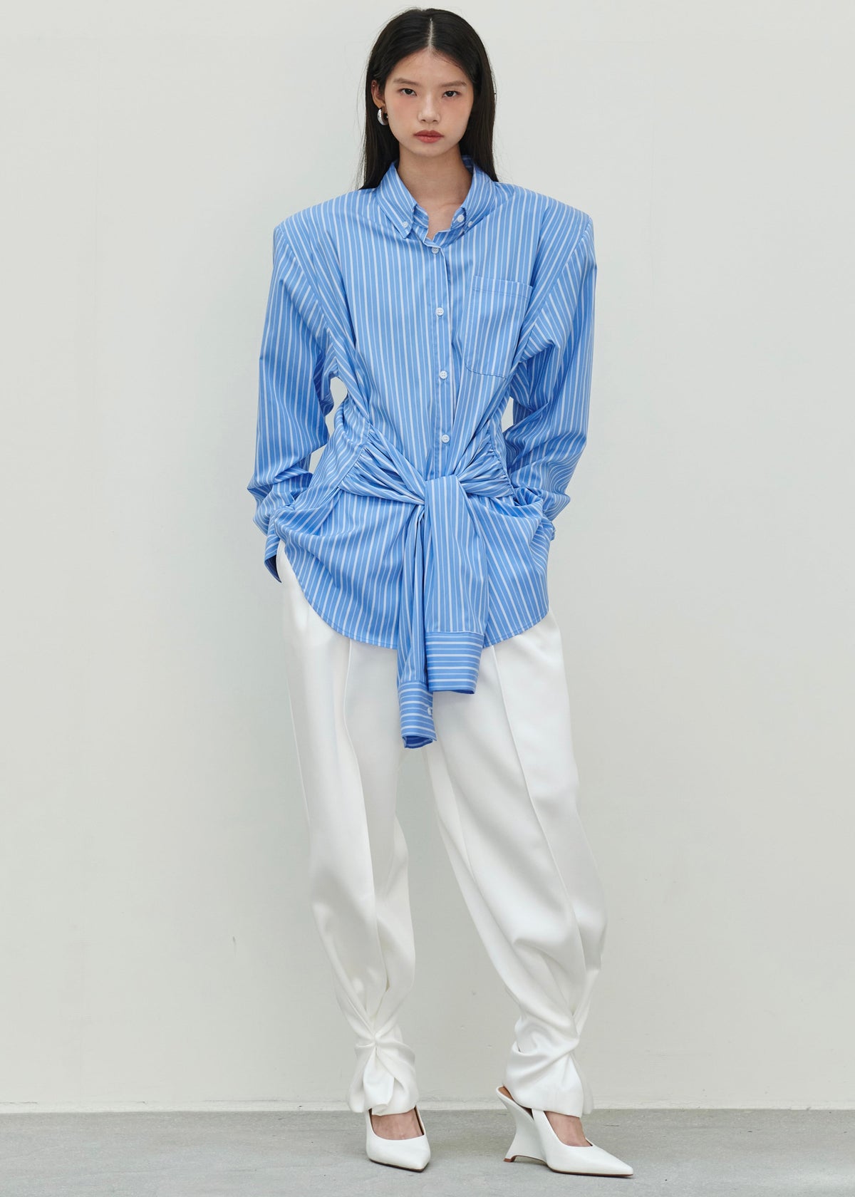 Heaton Double-Sleeve Padded Shirt - Blue/White Stripe – view 5 of 10