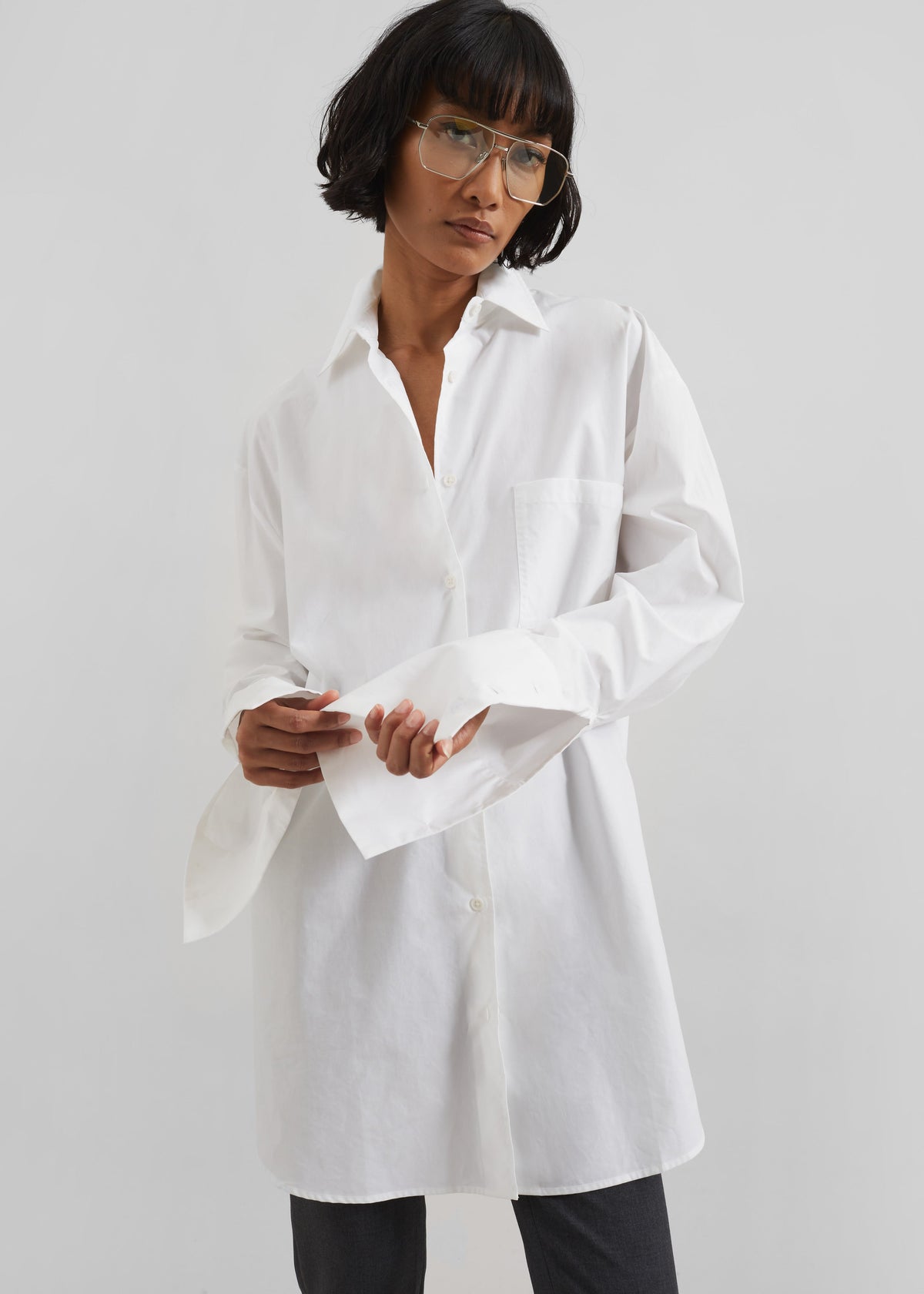 Helen Organic Cotton Long Shirt - White – view 3 of 7