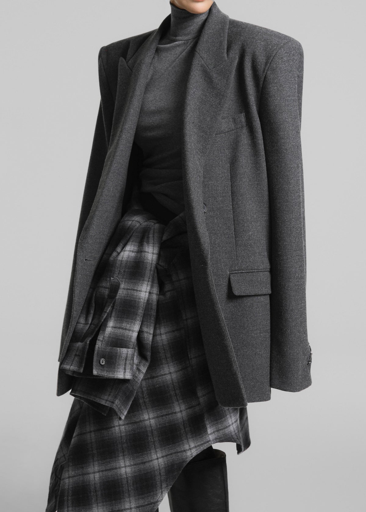 Helka Flannel Quilted Shirt - Charcoal – view 10 of 13