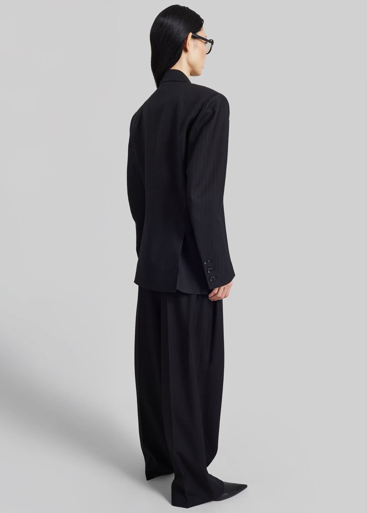 Helmond Double-Breasted Blazer - Black Multi Stripe – view 7 of 8
