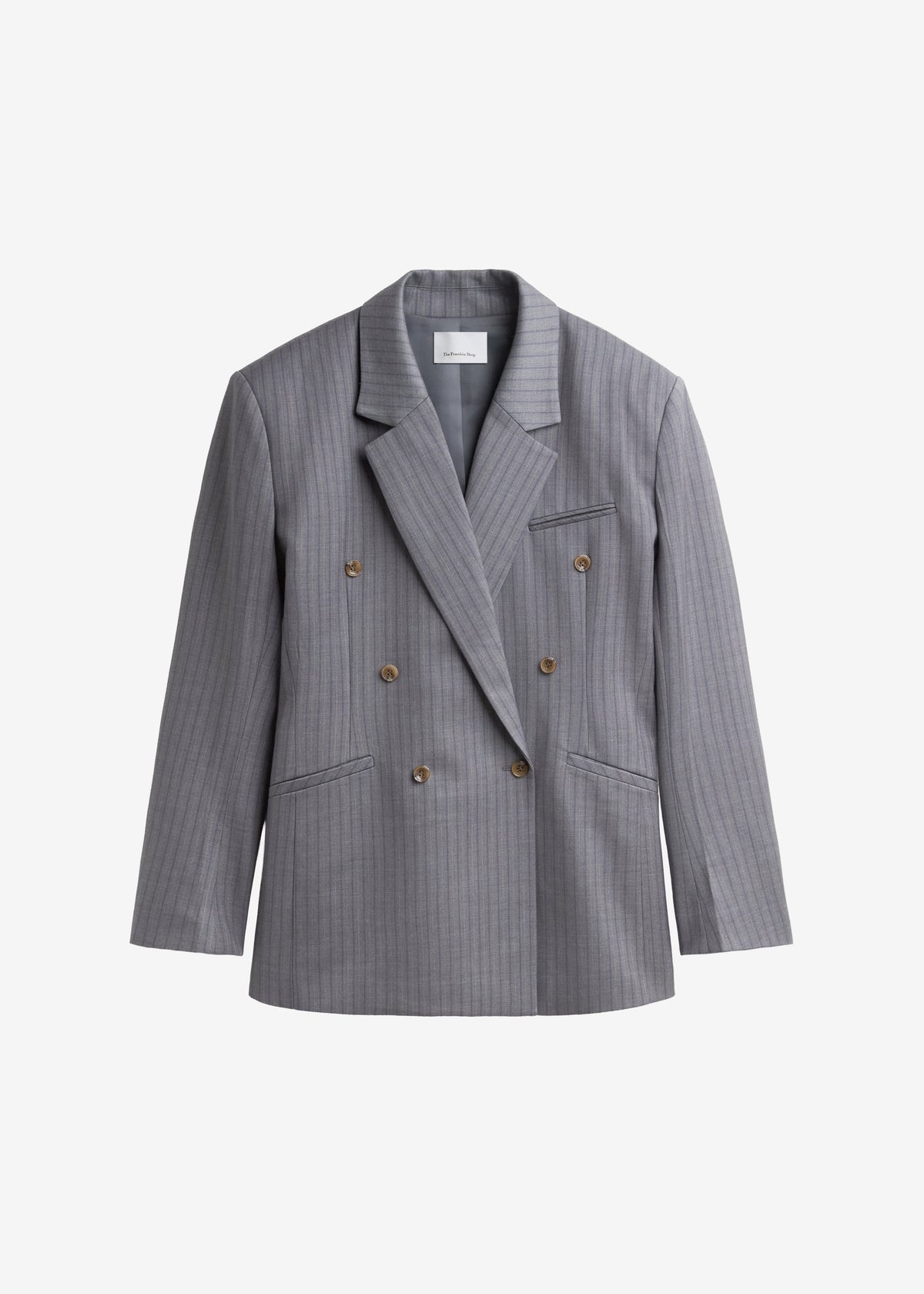 Helmond Double-Breasted Blazer - Grey Multi Stripe – view 9 of 9