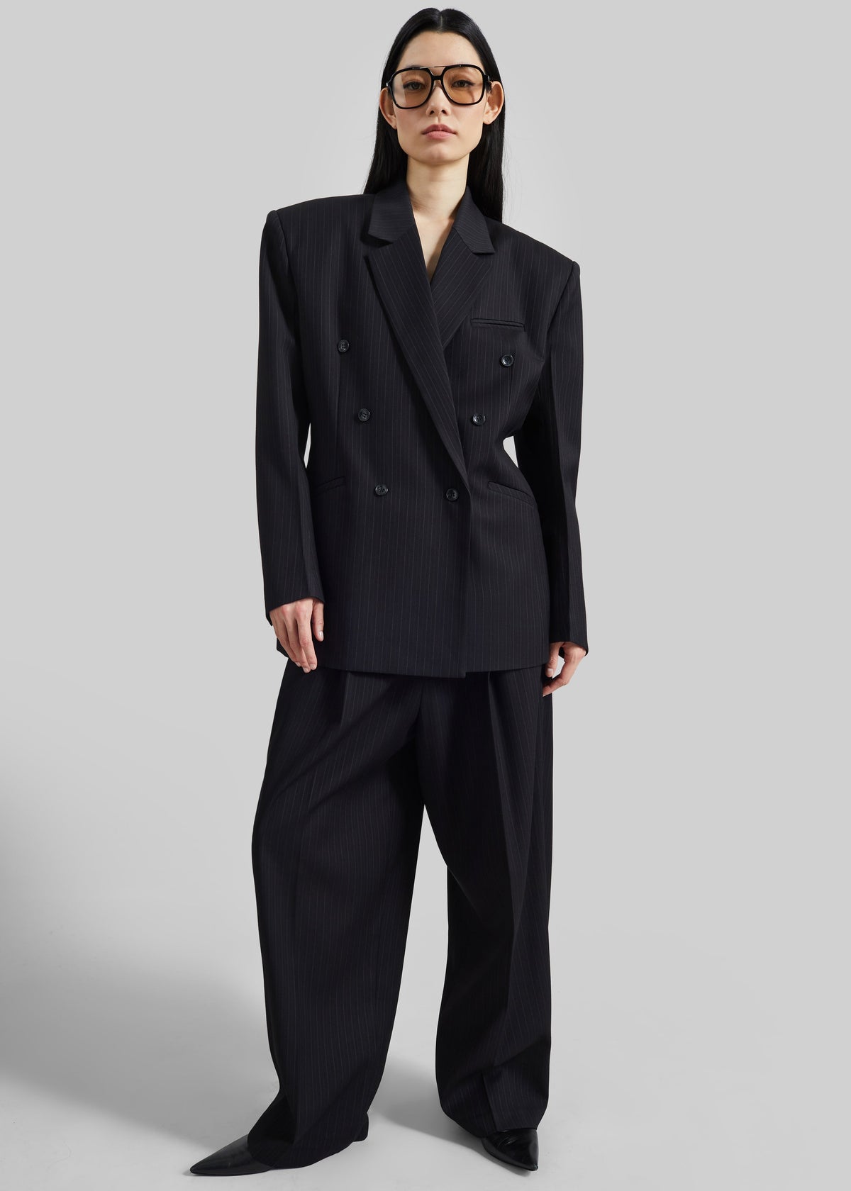 Helmond Pleated Trousers - Black Multi Stripe – view 6 of 9