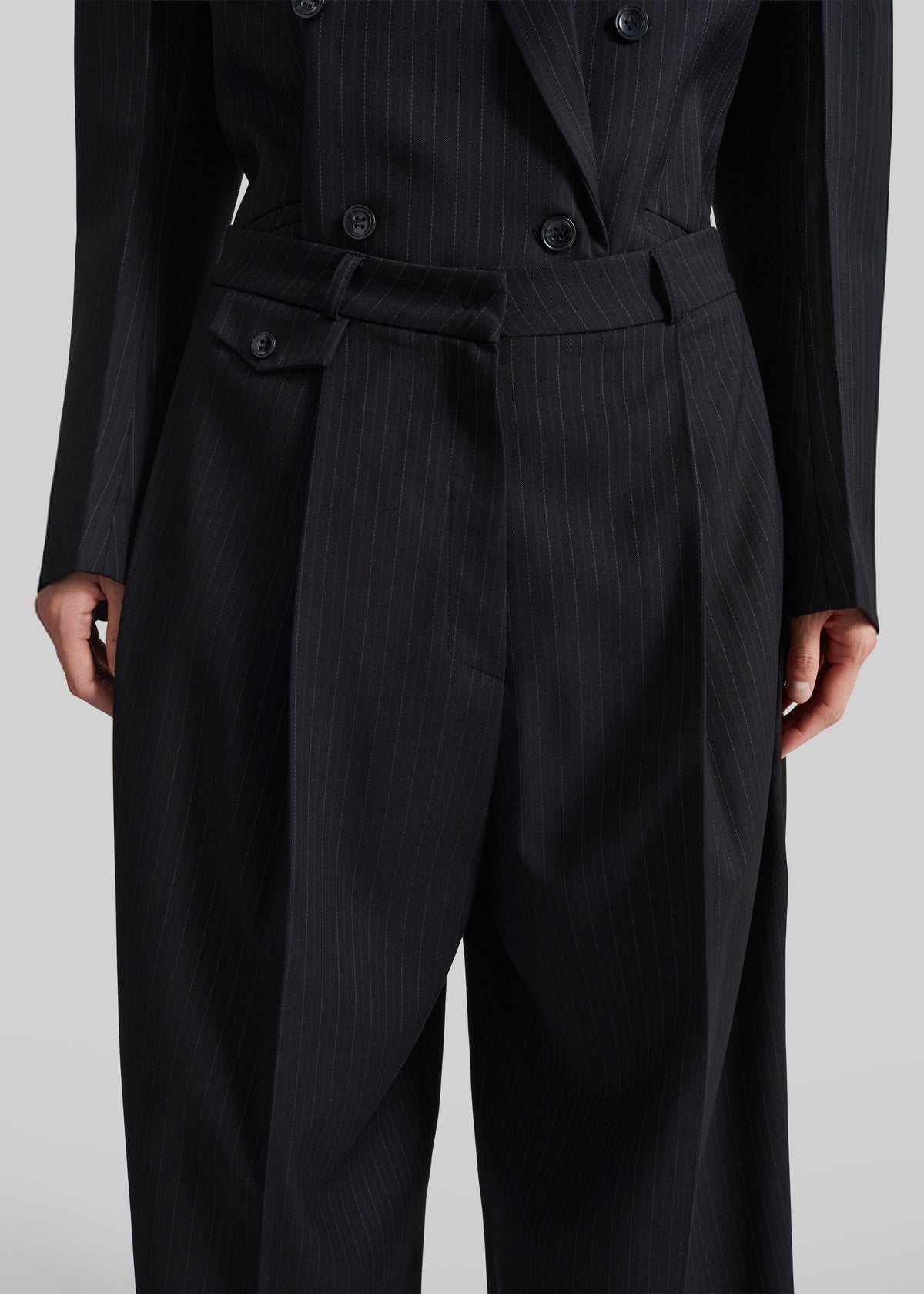Helmond Pleated Trousers - Black Multi Stripe – view 4 of 9