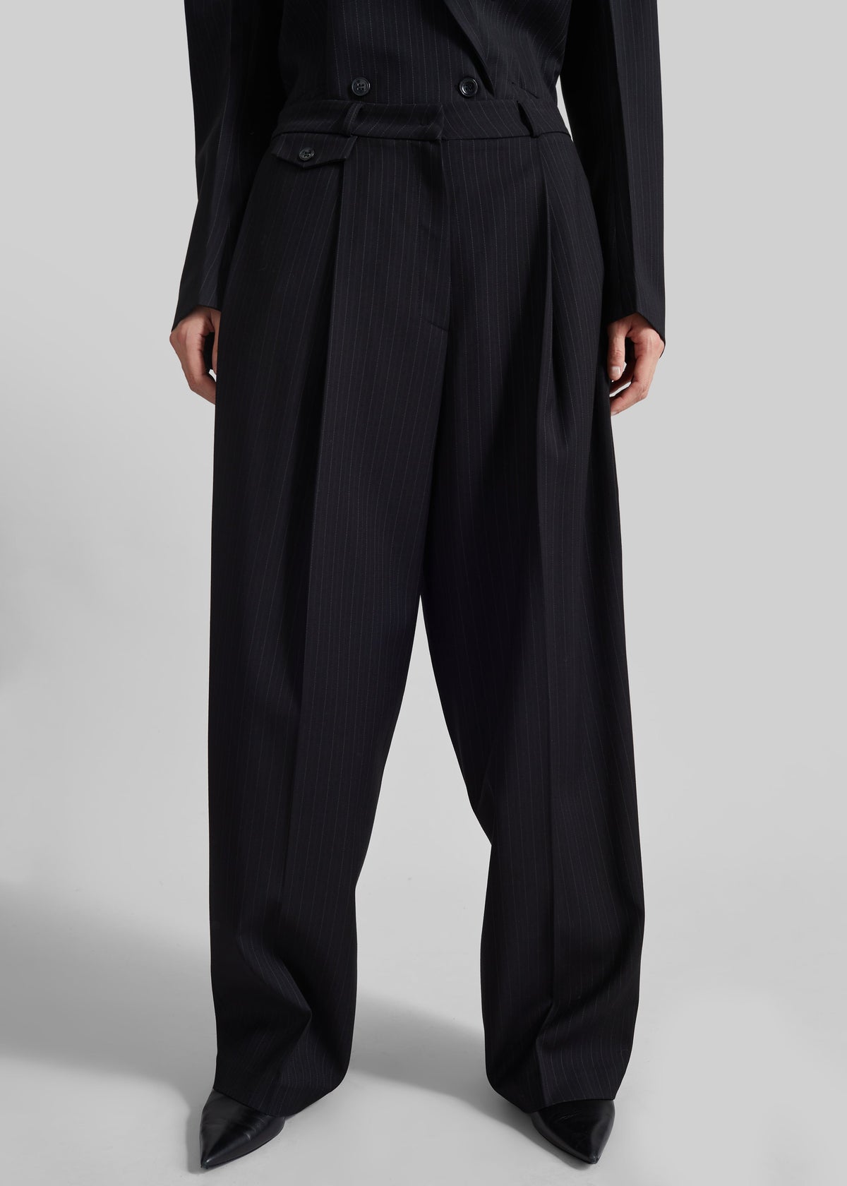 Helmond Pleated Trousers - Black Multi Stripe – view 2 of 9