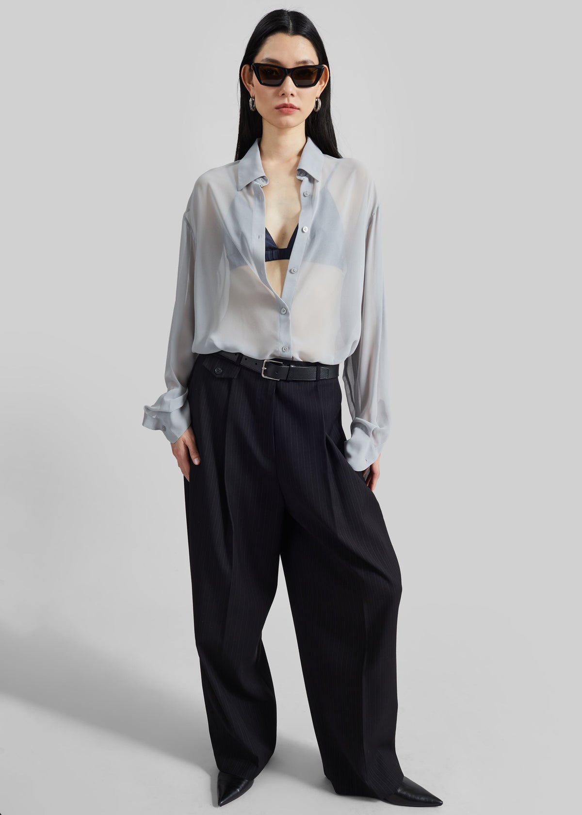 Helmond Pleated Trousers - Black Multi Stripe – view 3 of 9