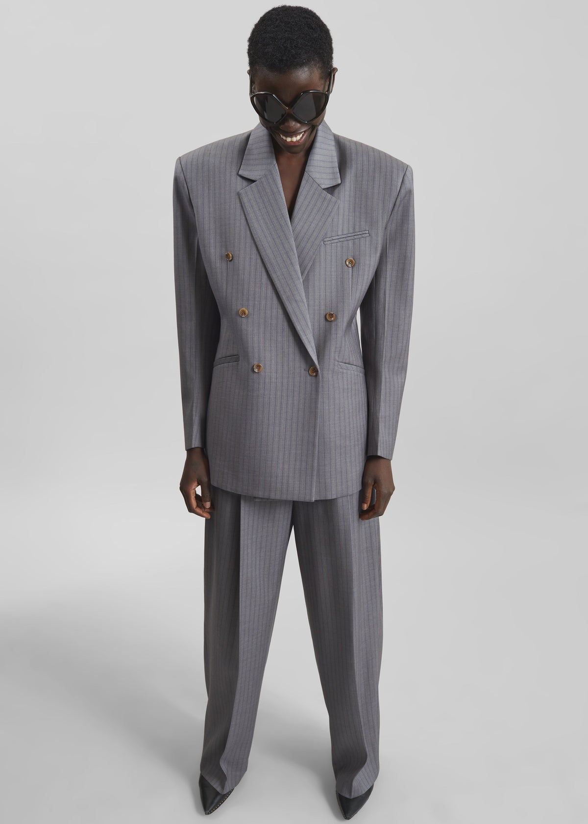 Helmond Pleated Trousers - Grey Multi Stripe – view 7 of 8