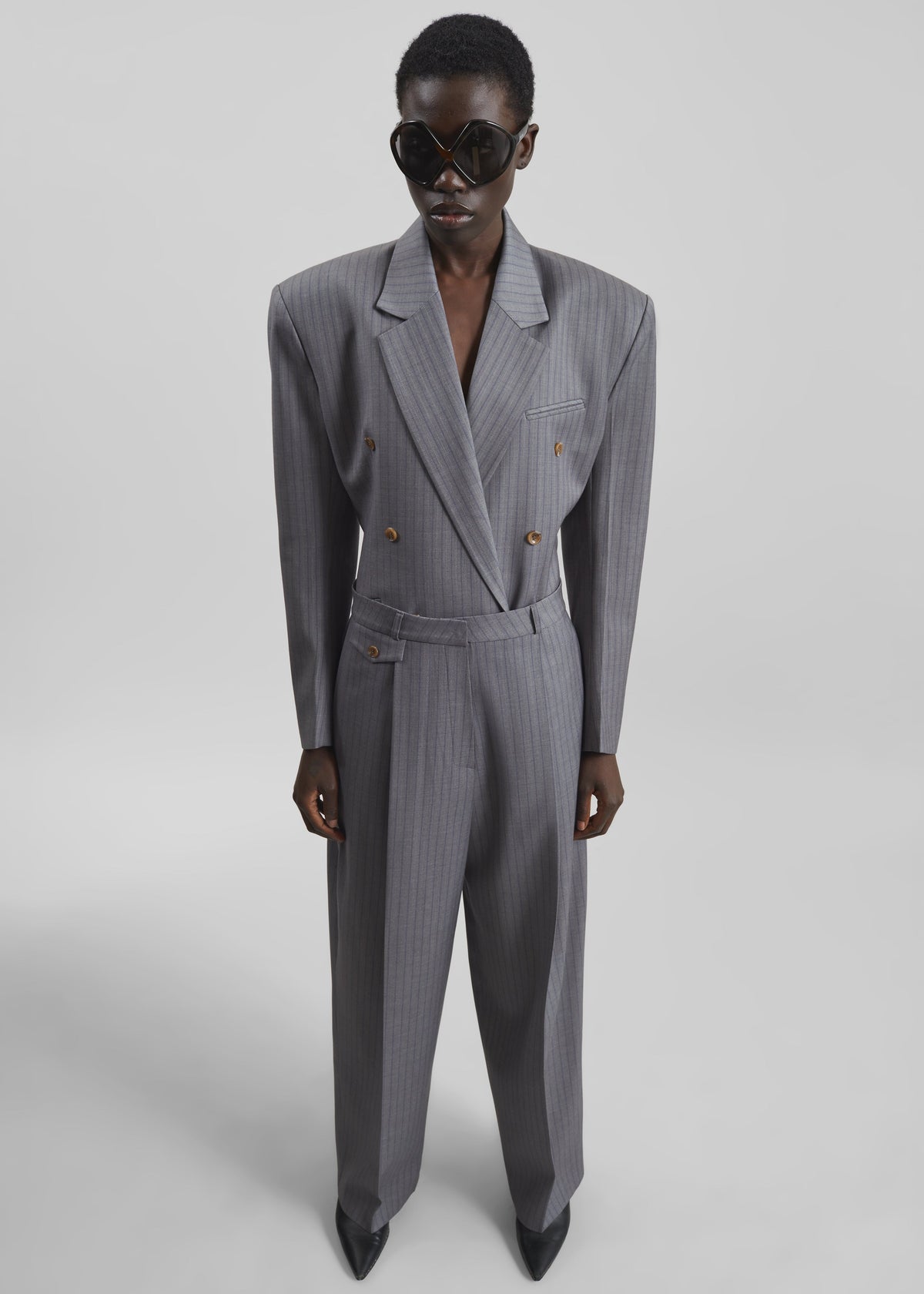 Helmond Pleated Trousers - Grey Multi Stripe – view 1 of 8