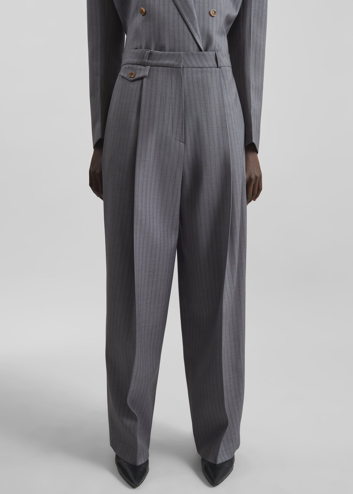 Helmond Pleated Trousers - Grey Multi Stripe – view 5 of 8