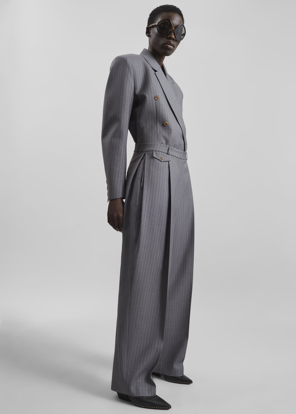 Helmond Pleated Trousers - Grey Multi Stripe – view 4 of 8