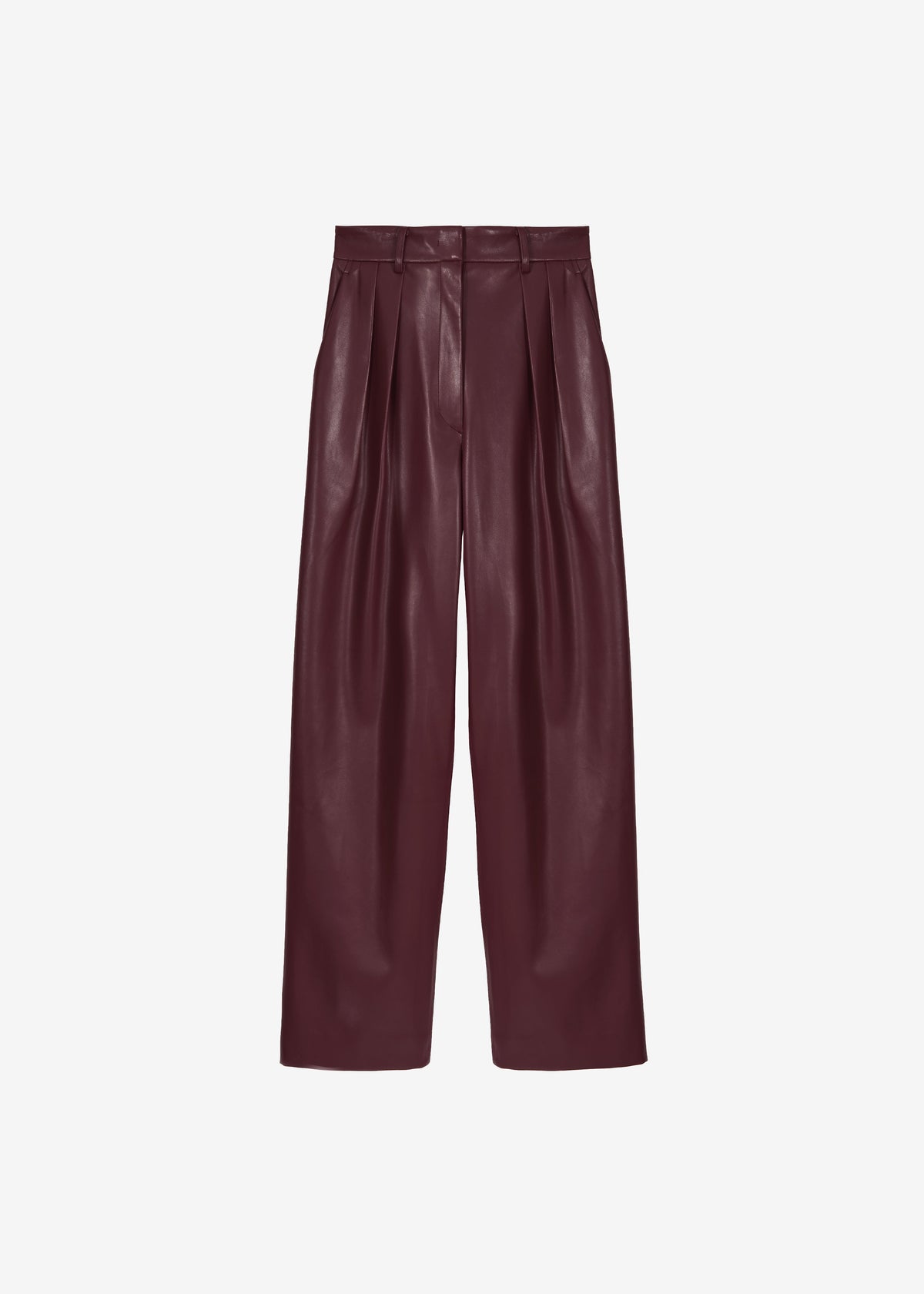 Helsinki Faux Leather Pants - Burgundy – view 12 of 12