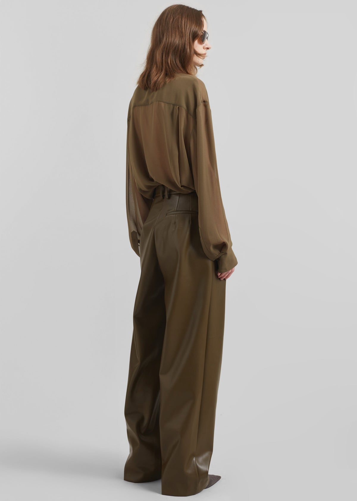 Helsinki Faux Leather Pants - Olive – view 8 of 9
