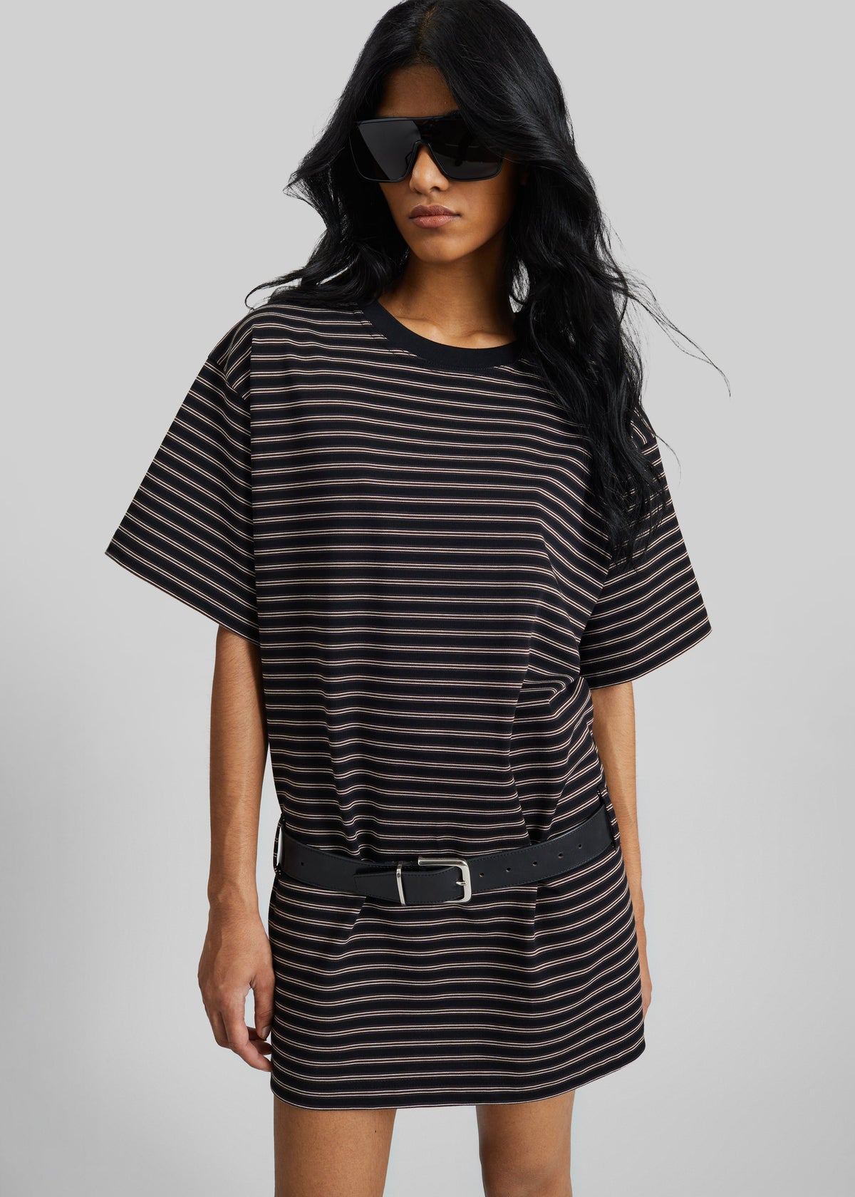 Hemse T-Shirt Dress - Black Multi Stripe – view 2 of 7