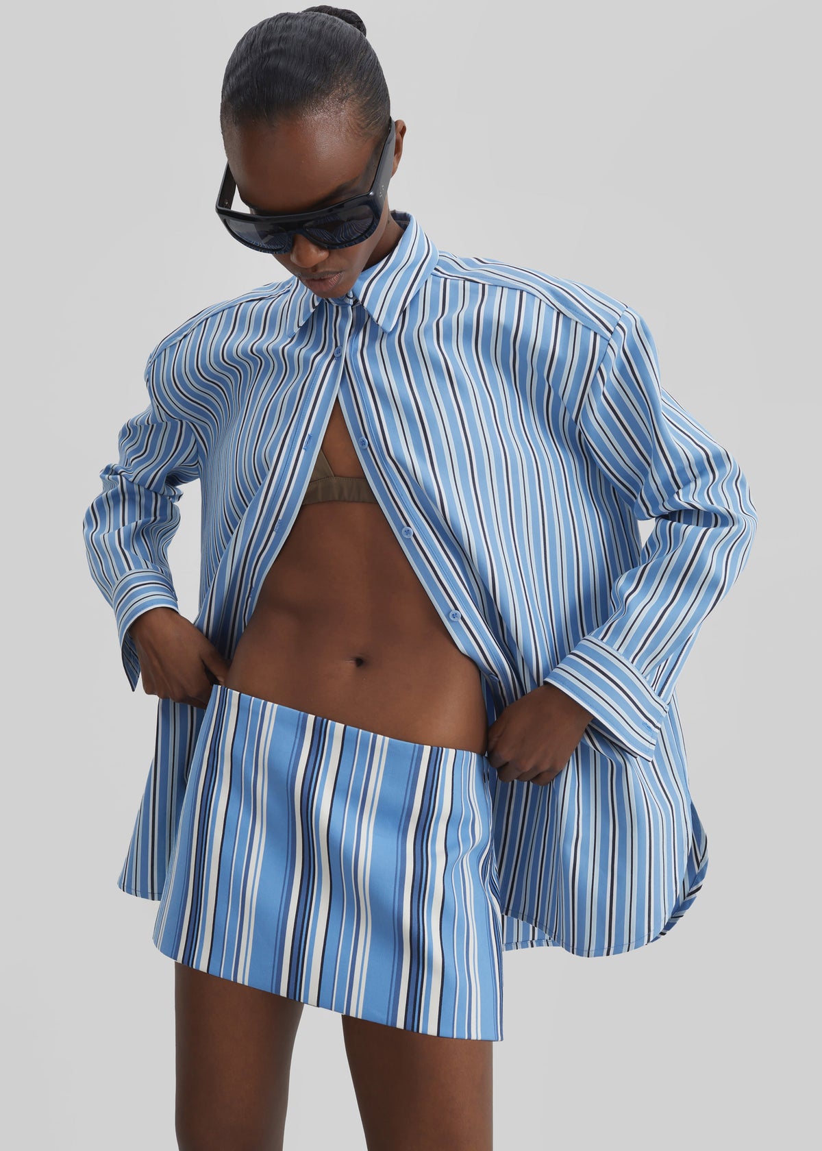 Hera Mini Skirt - Blue Multi Stripe – view 2 of 10