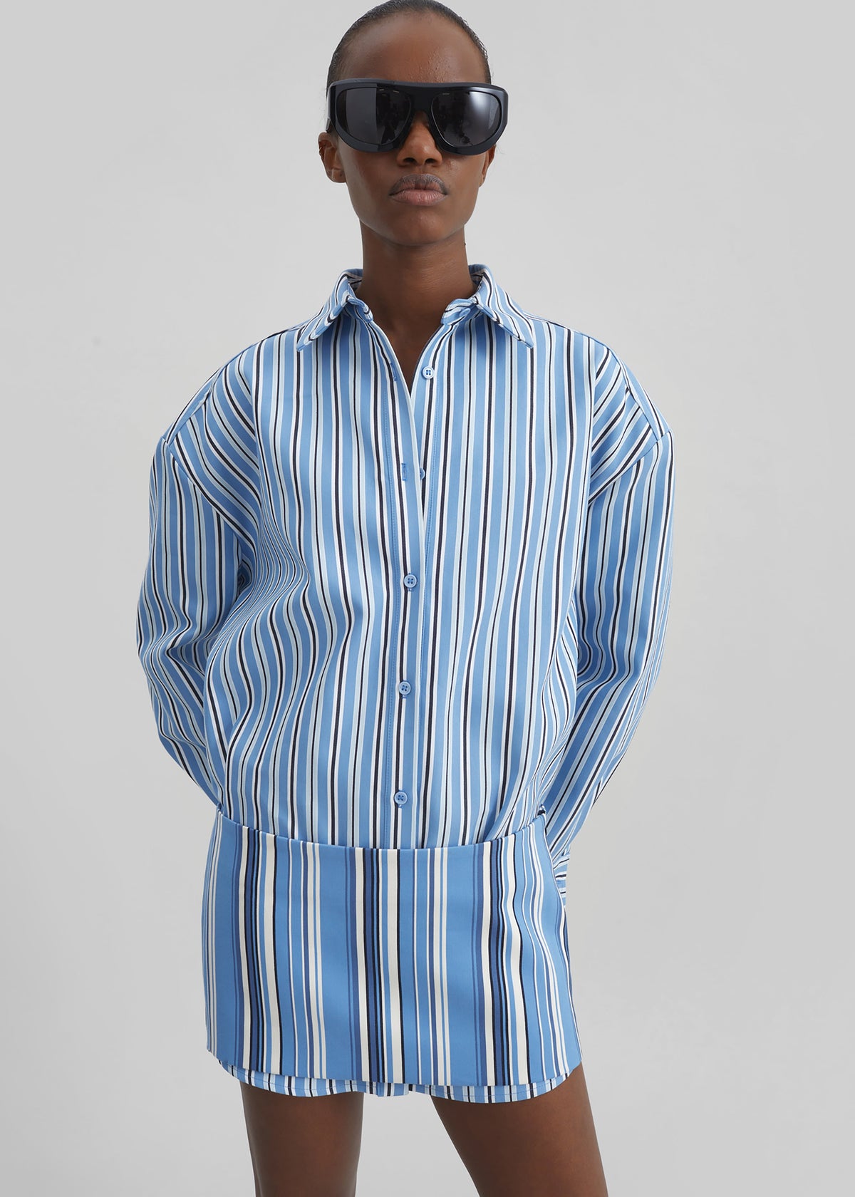 Hera Mini Skirt - Blue Multi Stripe – view 8 of 10