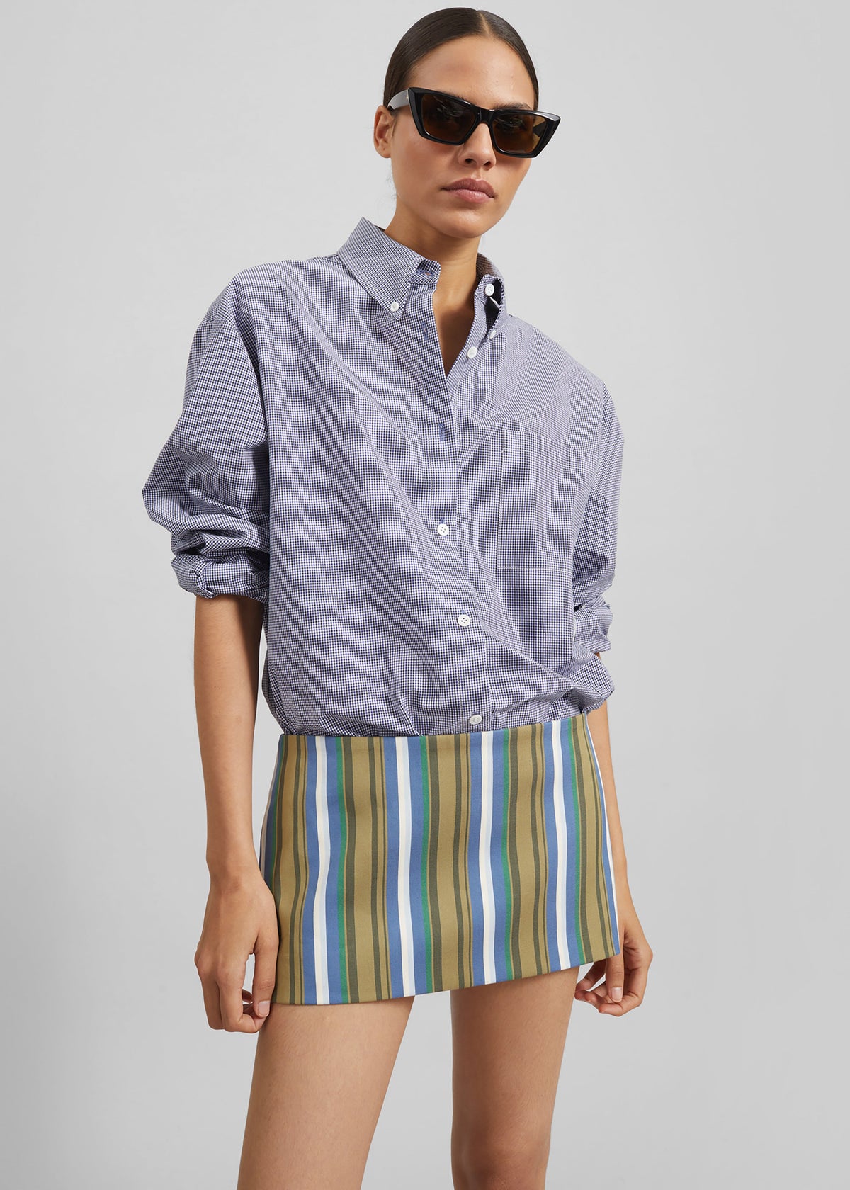 Hera Mini Skirt - Green Multi Stripe – view 1 of 9