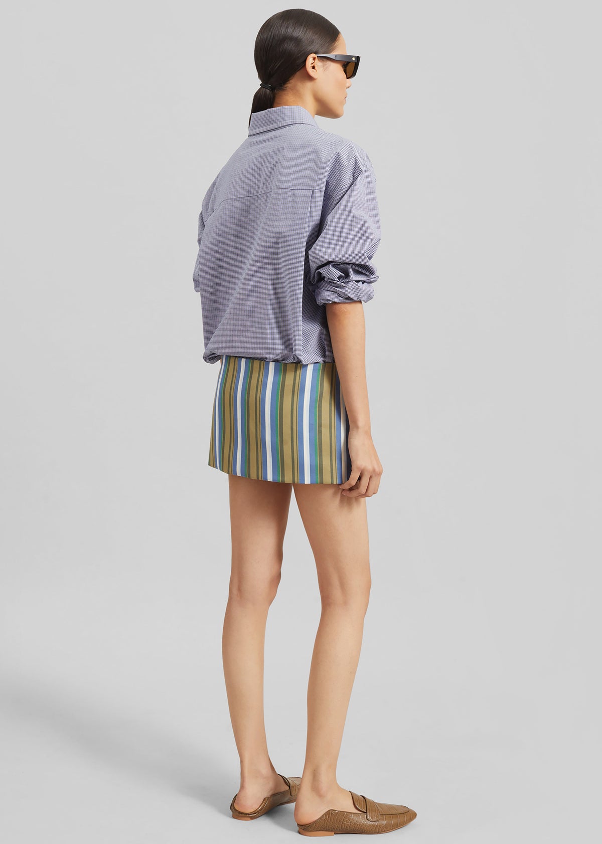 Hera Mini Skirt - Green Multi Stripe – view 8 of 9