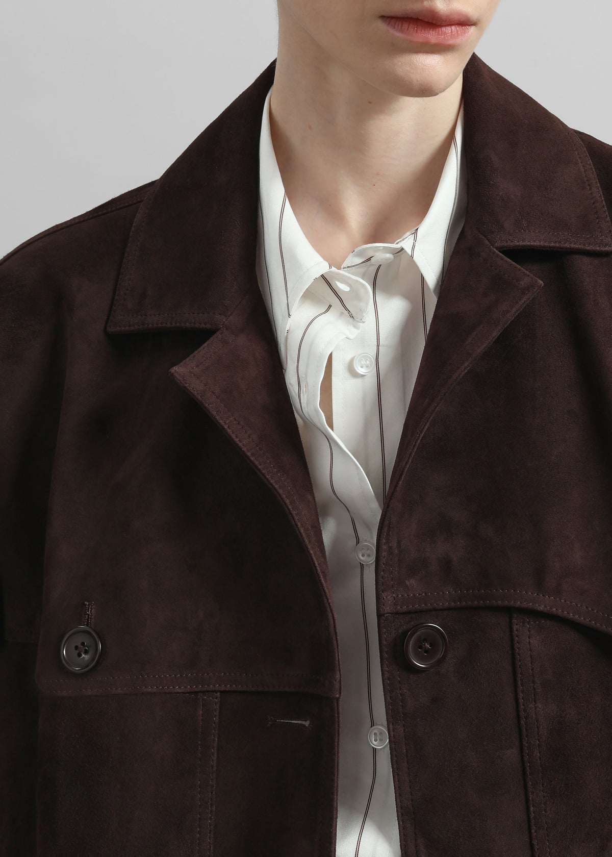 Hester Faux Suede Jacket - Brown – view 4 of 7