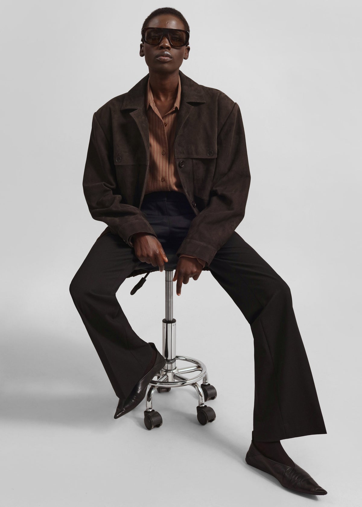 Hester Faux Suede Jacket - Brown – view 3 of 7