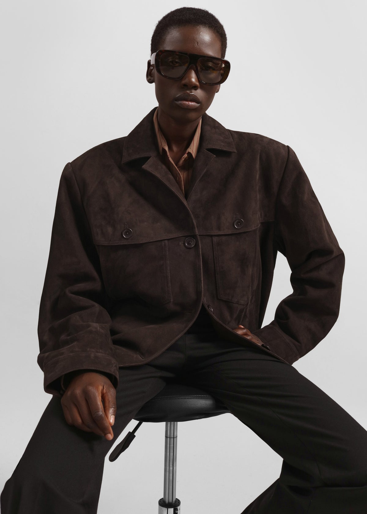 Hester Faux Suede Jacket - Brown – view 5 of 7