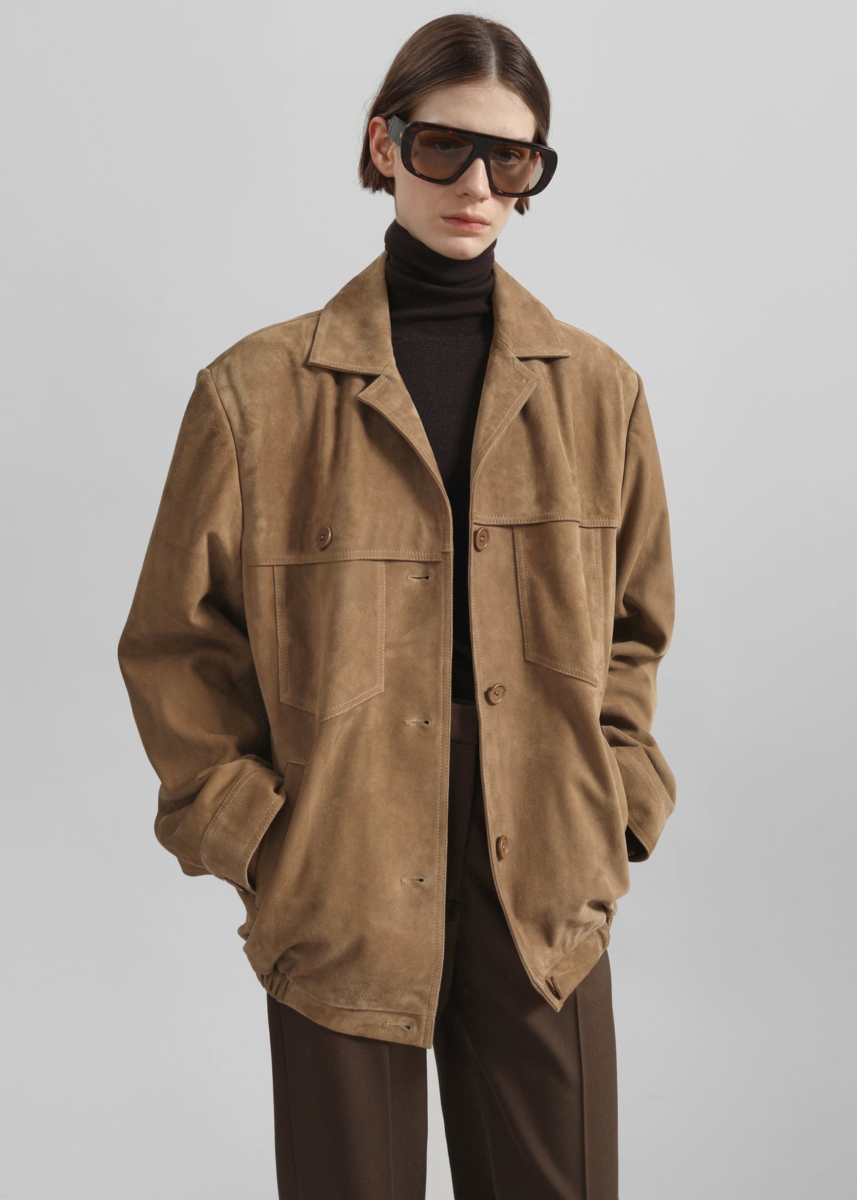 Hester Faux Suede Jacket - Camel – view 7 of 11