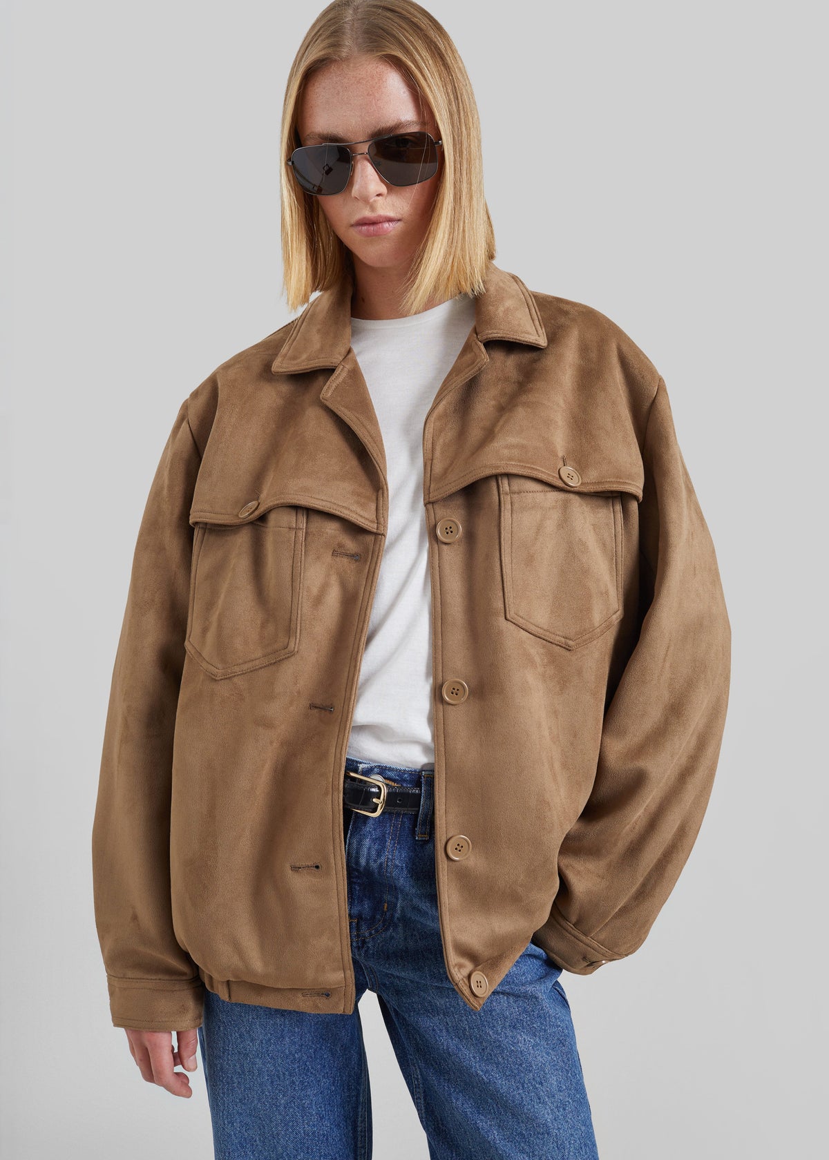 Hester Faux Suede Jacket - Camel – view 4 of 11