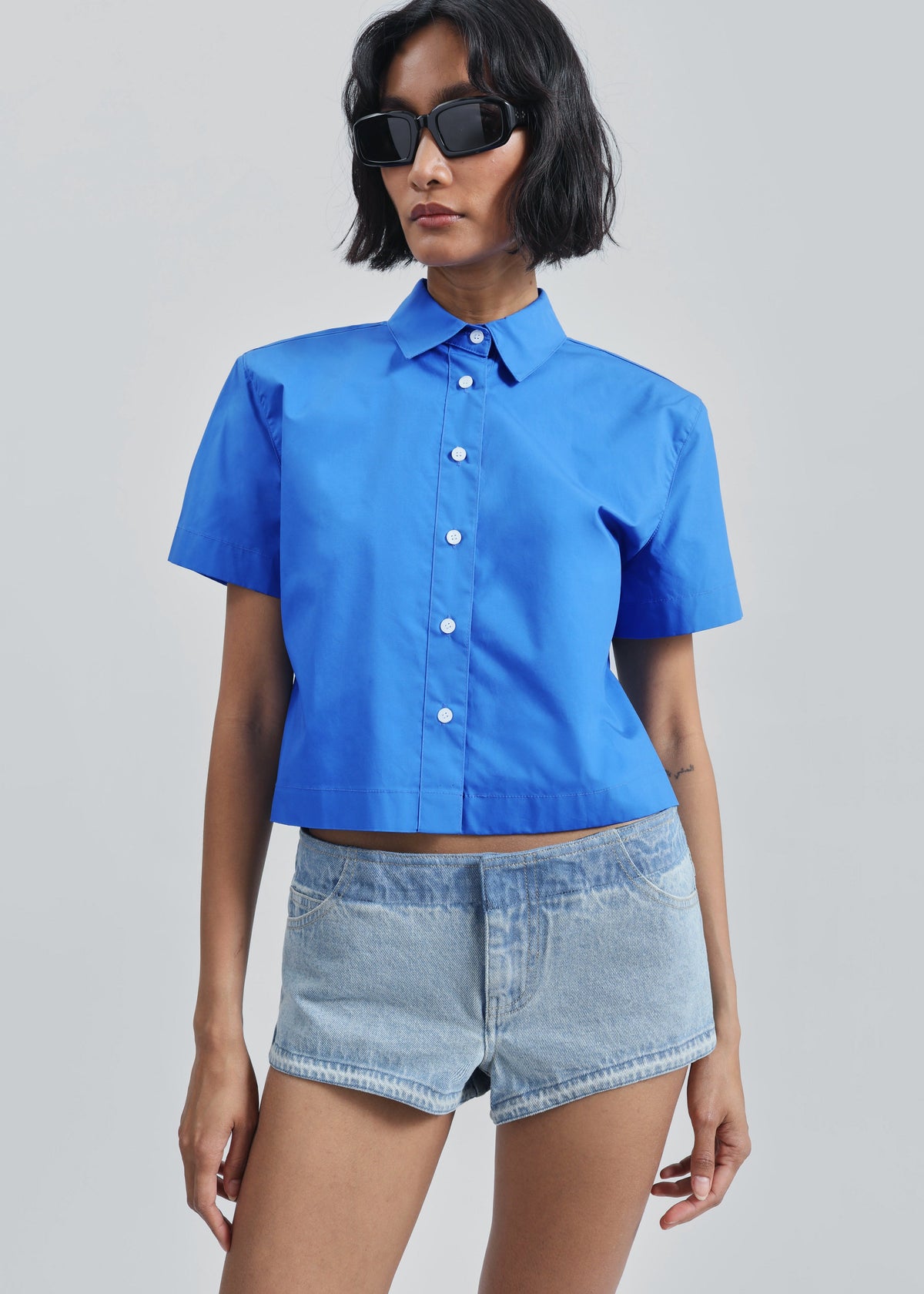 Hiva Cropped Shirt - Cobalt – view 2 of 8