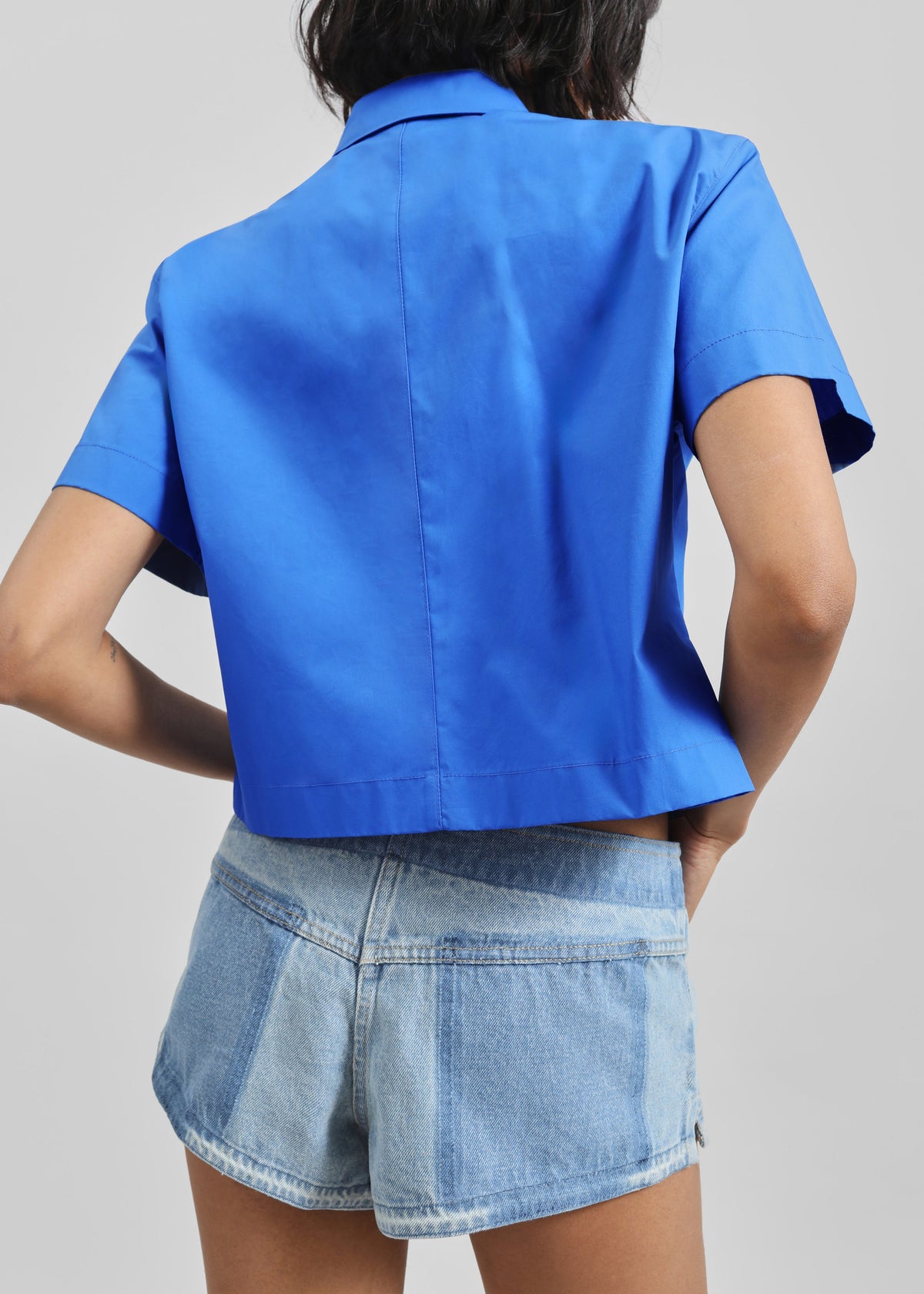 Hiva Cropped Shirt - Cobalt – view 7 of 8