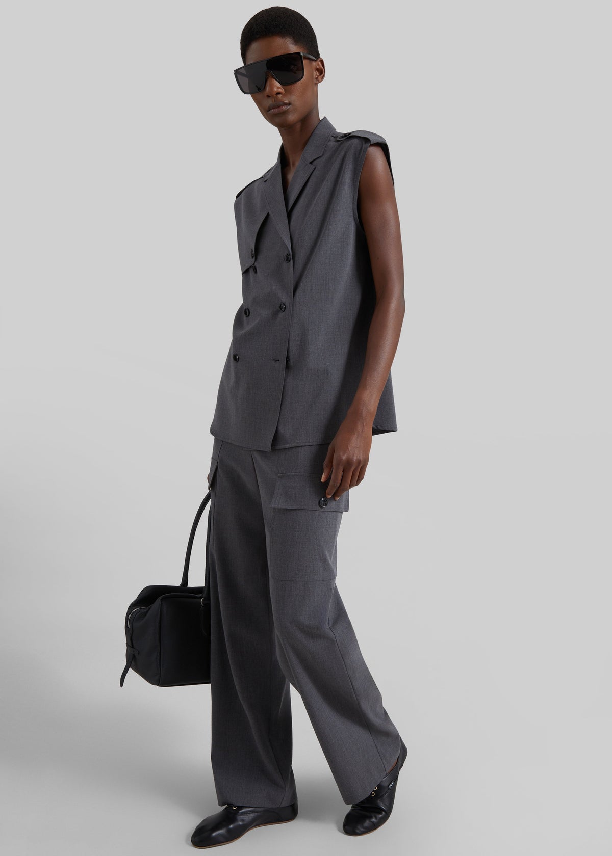 Holborn Double-Breasted Vest - Grey Melange – view 7 of 9