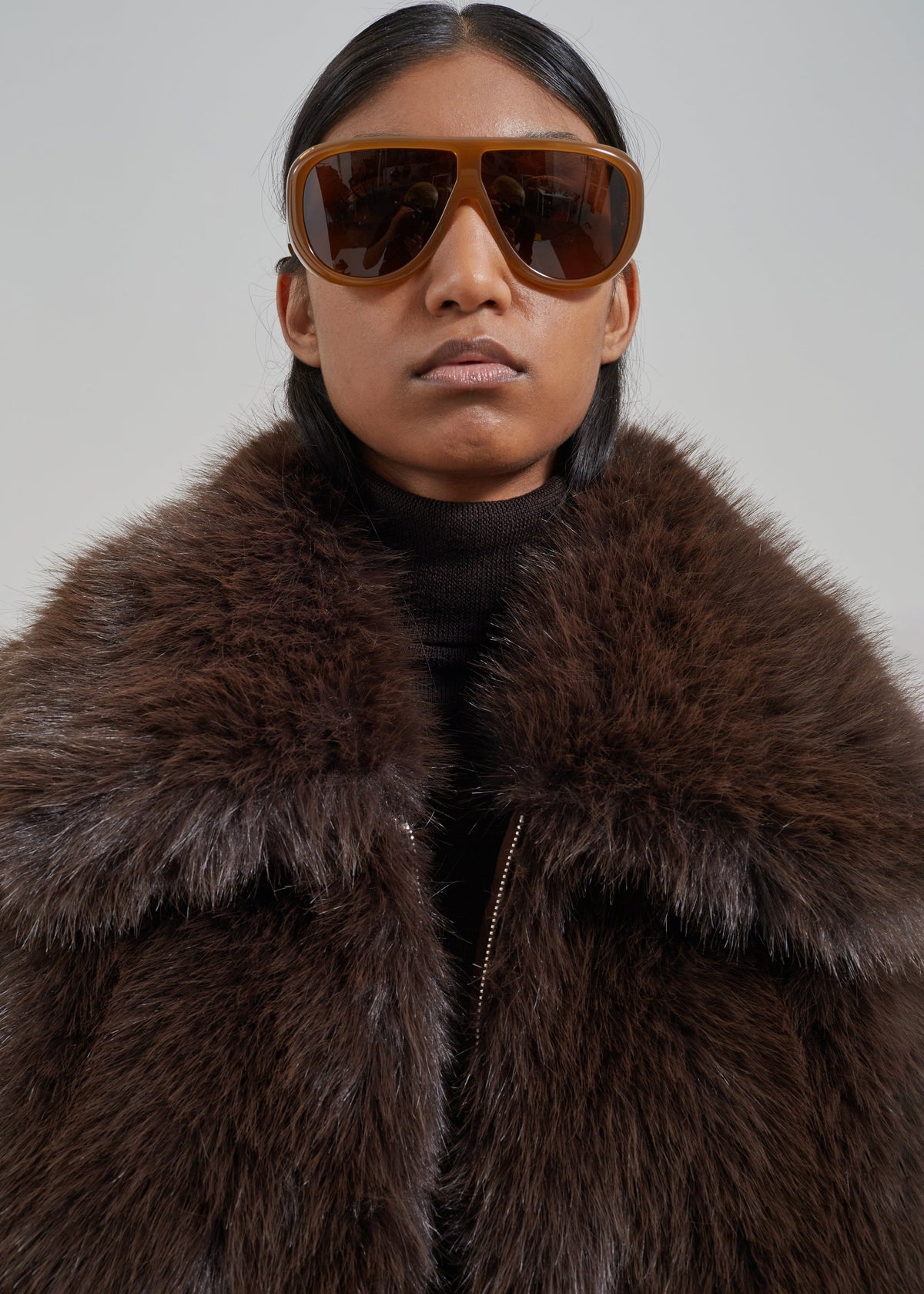 Hope Faux Fur Jacket - Brown – view 2 of 8