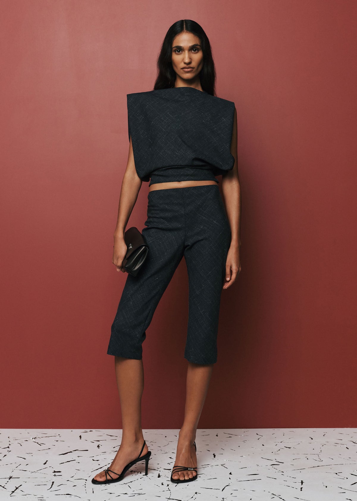 Christopher Esber Banyan Bias Top - Tropical Charcoal Marle – view 1 of 6