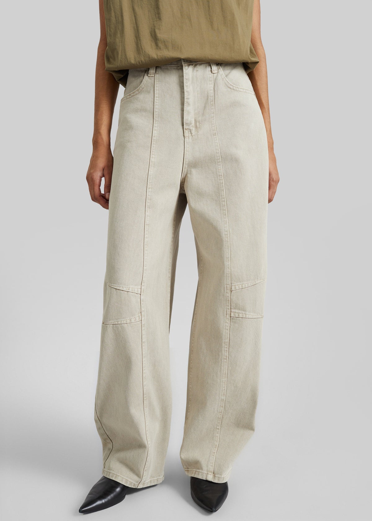 Idre Barrel Leg Jeans - Beige – view 6 of 8