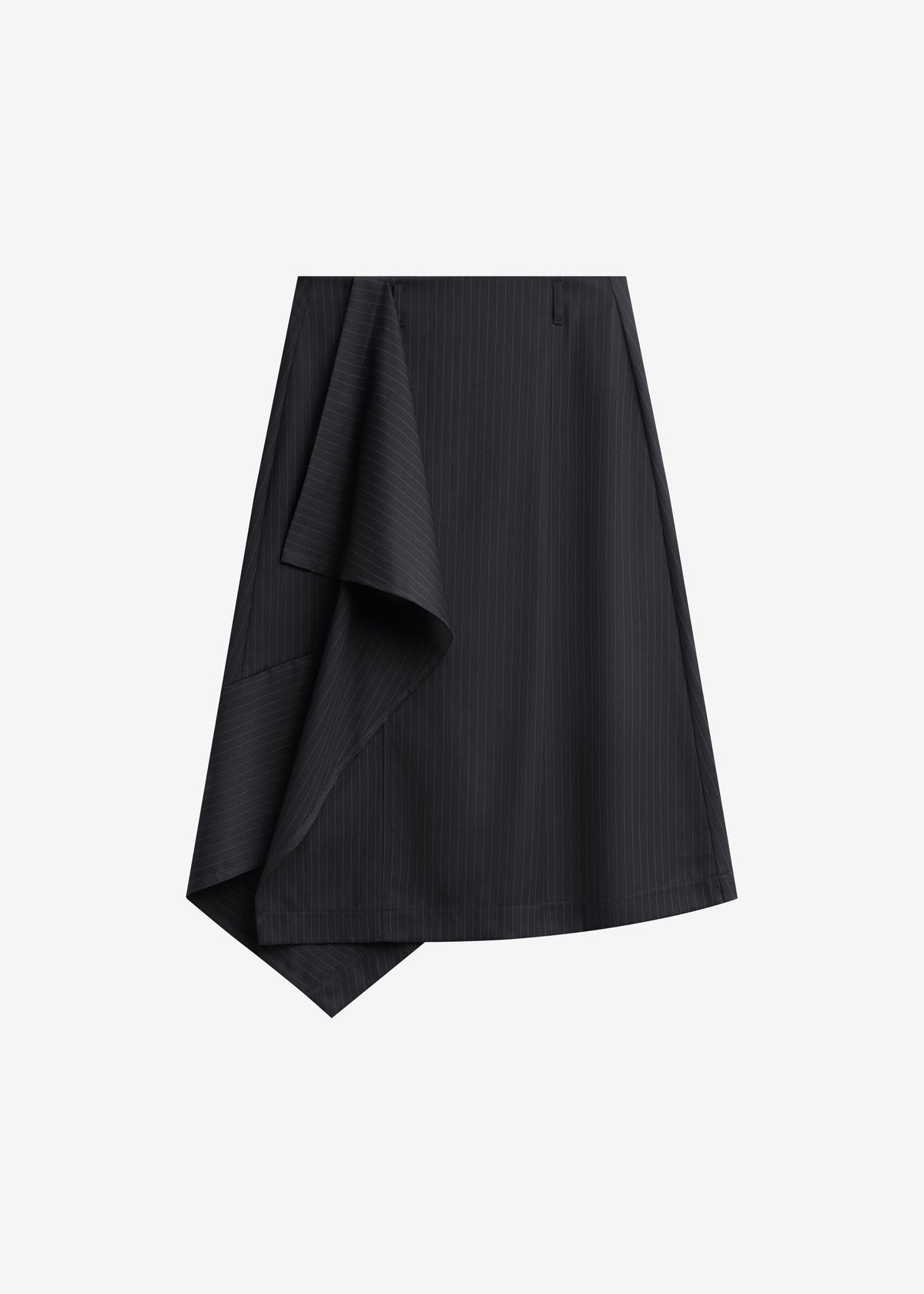 Iena Asymmetric Skirt - Charcoal Pinstripe – view 8 of 8