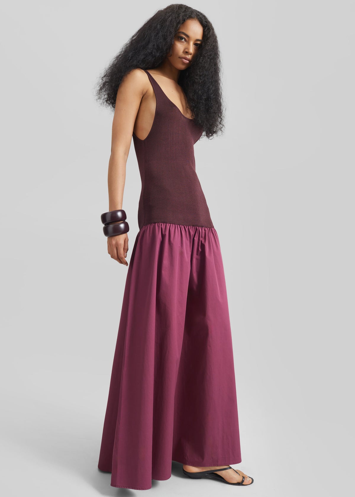 Iliya Drop Waist Maxi Dress - Burgundy – view 3 of 7