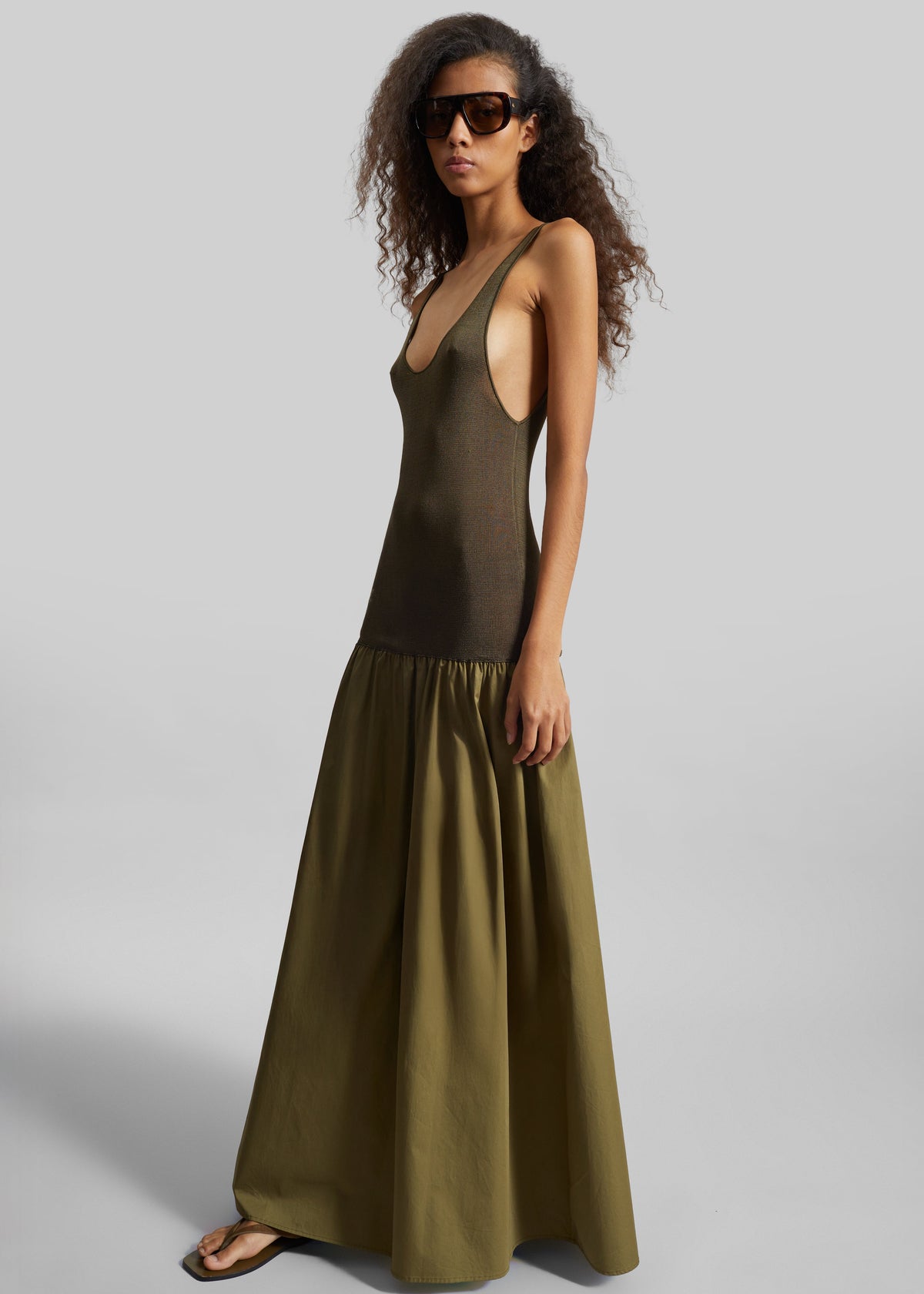 Iliya Drop Waist Maxi Dress - Olive – view 3 of 6