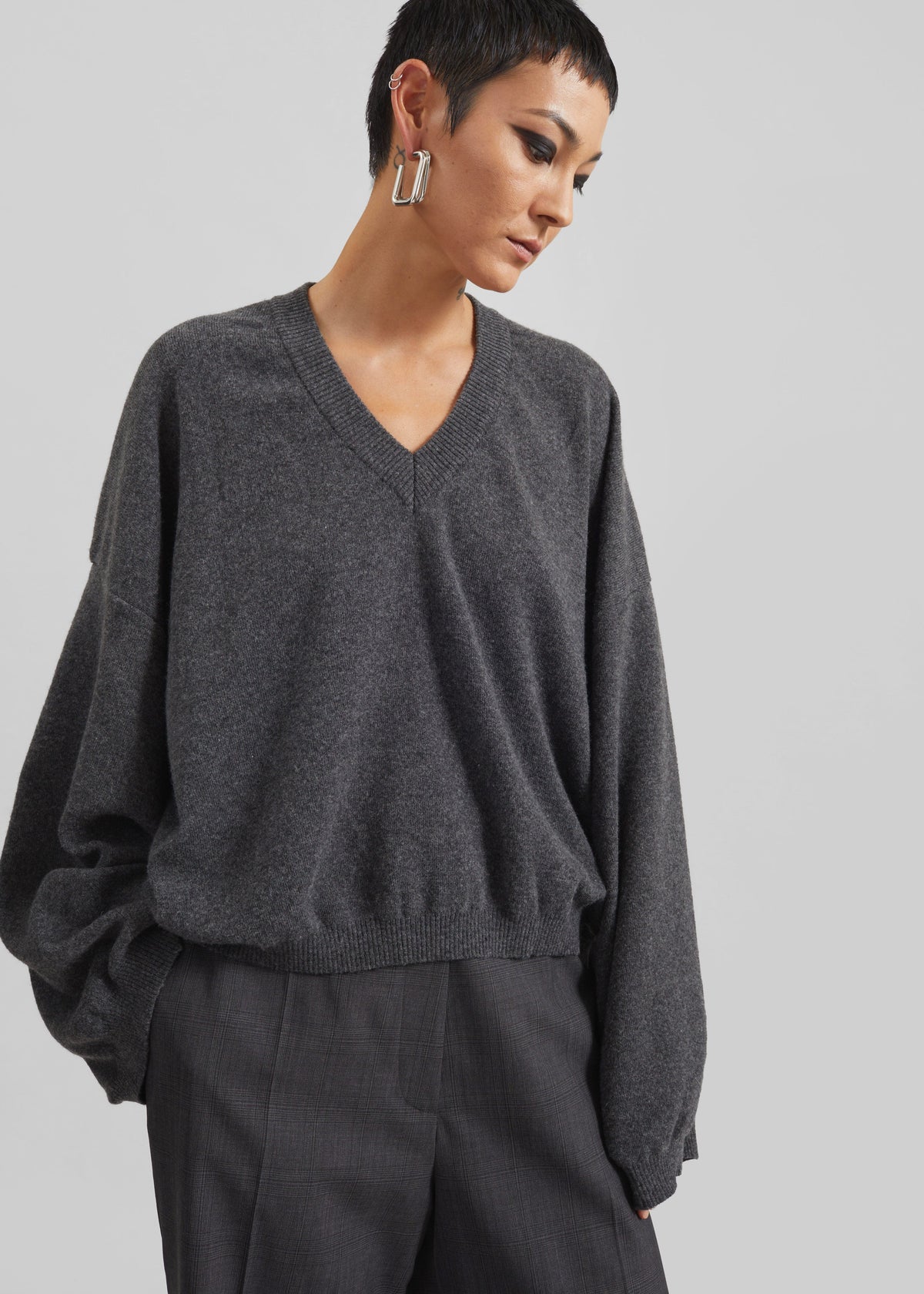 Ilston V-Neck Sweater - Grey – view 2 of 10