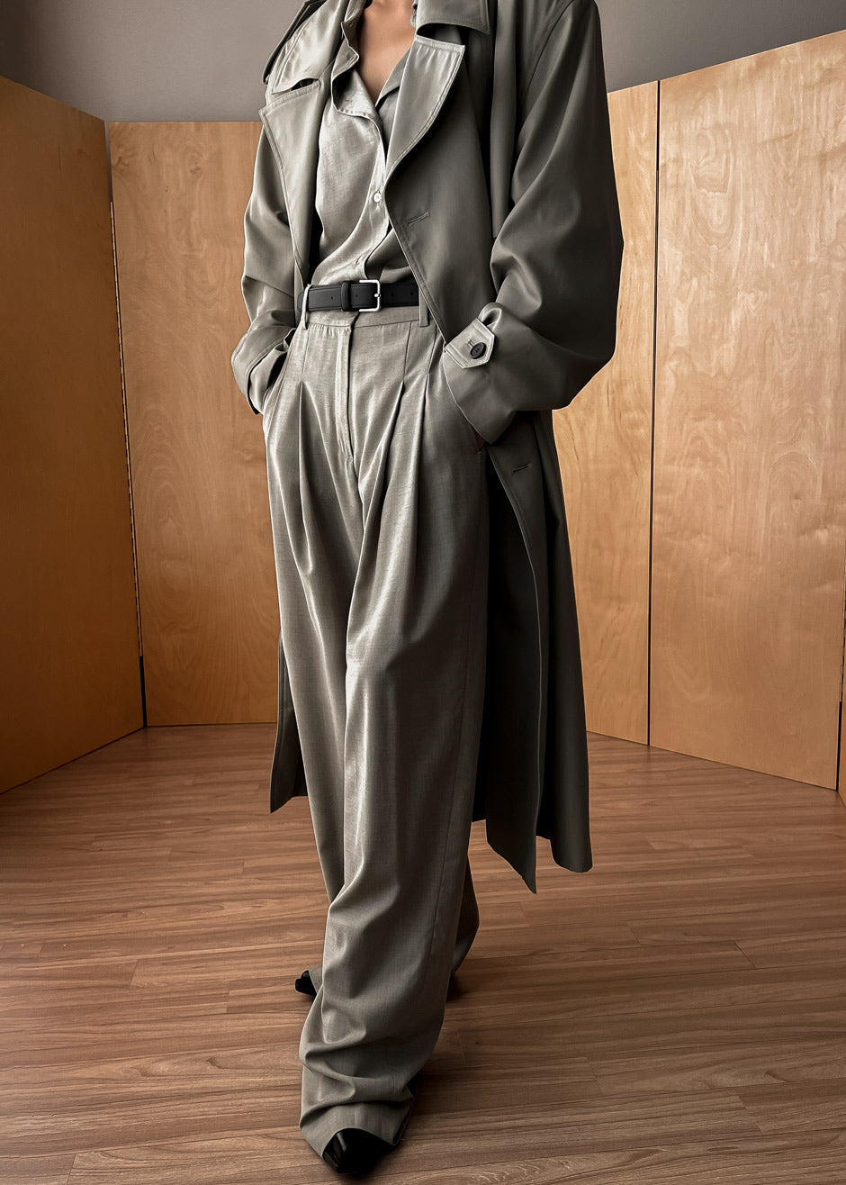 Gelso Pleated Trousers - Light Taupe Melange – view 10 of 15