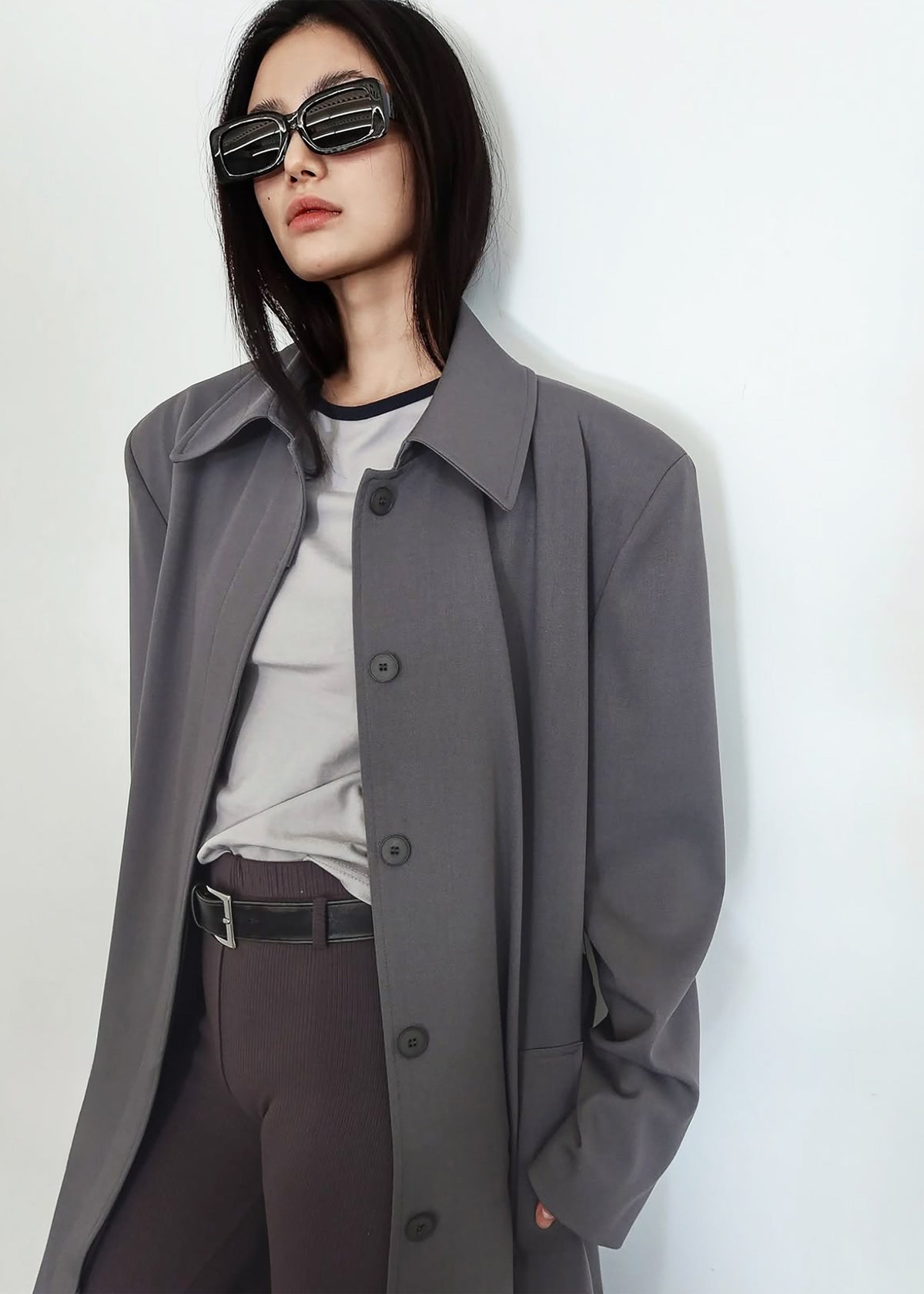 Indore Long Coat - Grey – view 2 of 9