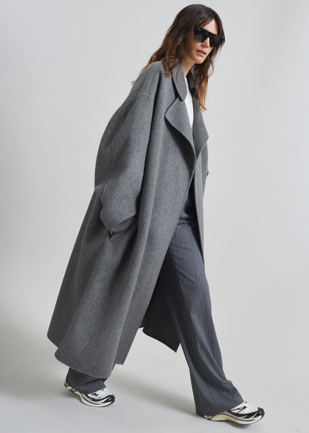 Issen Wool Trench Coat - Grey – view 1 of 7