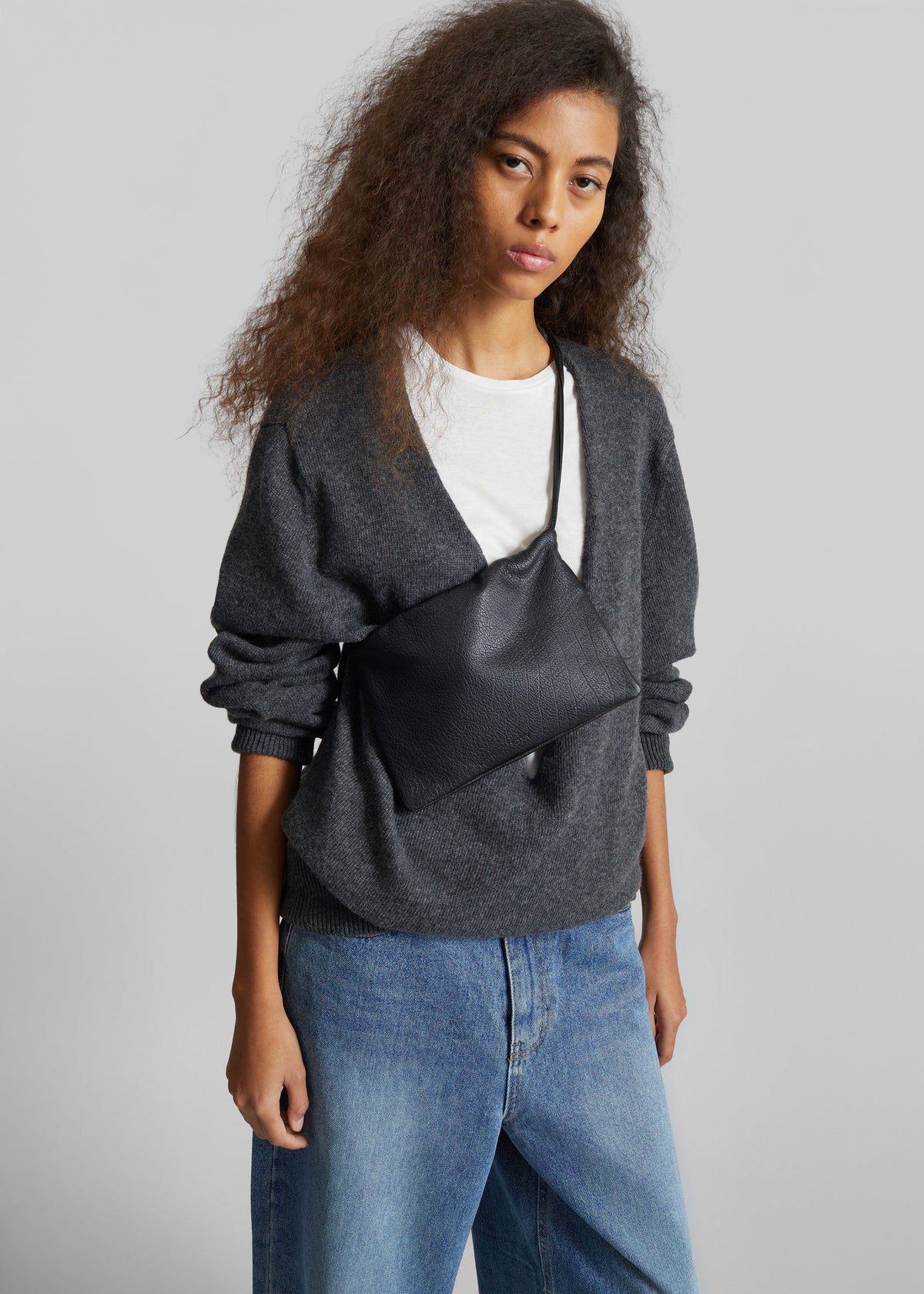 Issy Deep V-Neck Pullover - Dark Grey – view 5 of 8