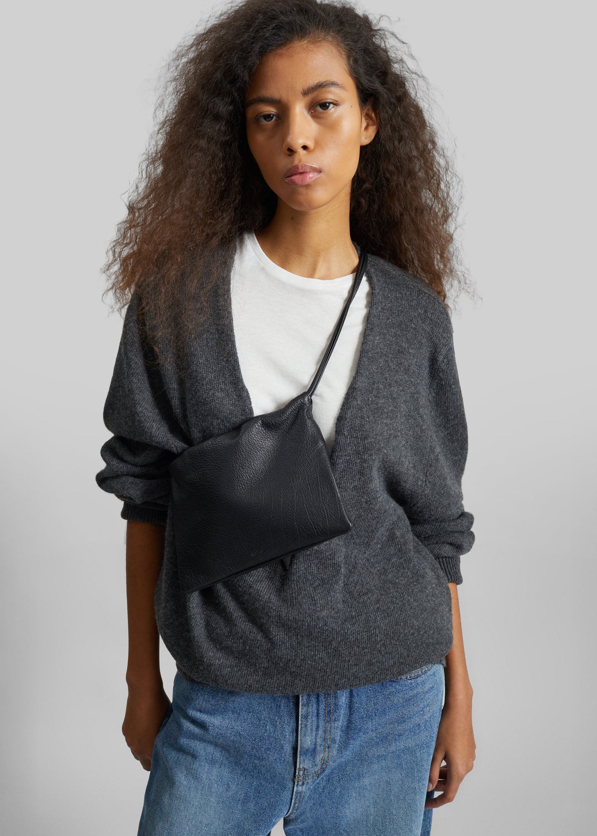 Issy Deep V-Neck Pullover - Dark Grey – view 2 of 8