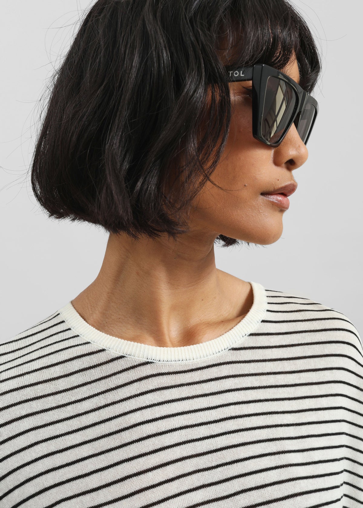 Iven Knit Pullover - White/Black Stripe – view 3 of 9
