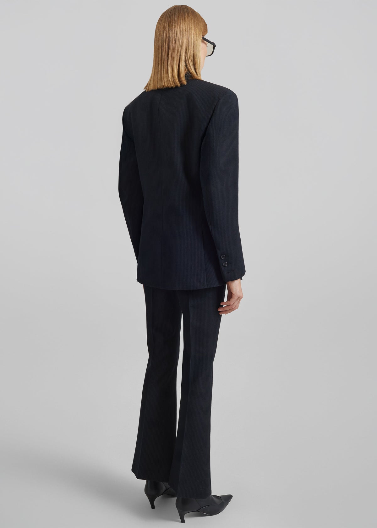 Jade Double-Breasted Blazer - Black/White Pinstripe – view 9 of 10